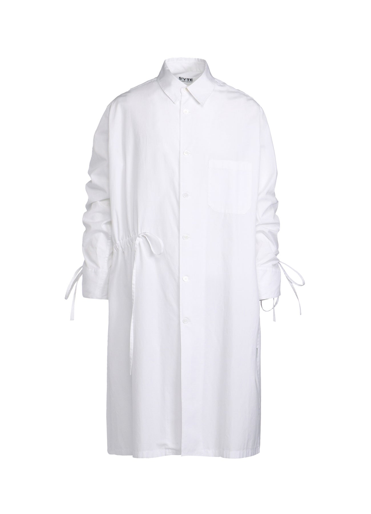 Oversized Long Cotton Broadcloth Shirt with Gathered Strings - Casual Loose Fit Button Down Tunic Top for Women | Perfect for Layering, Beach Cover-Up & Boho Outfits