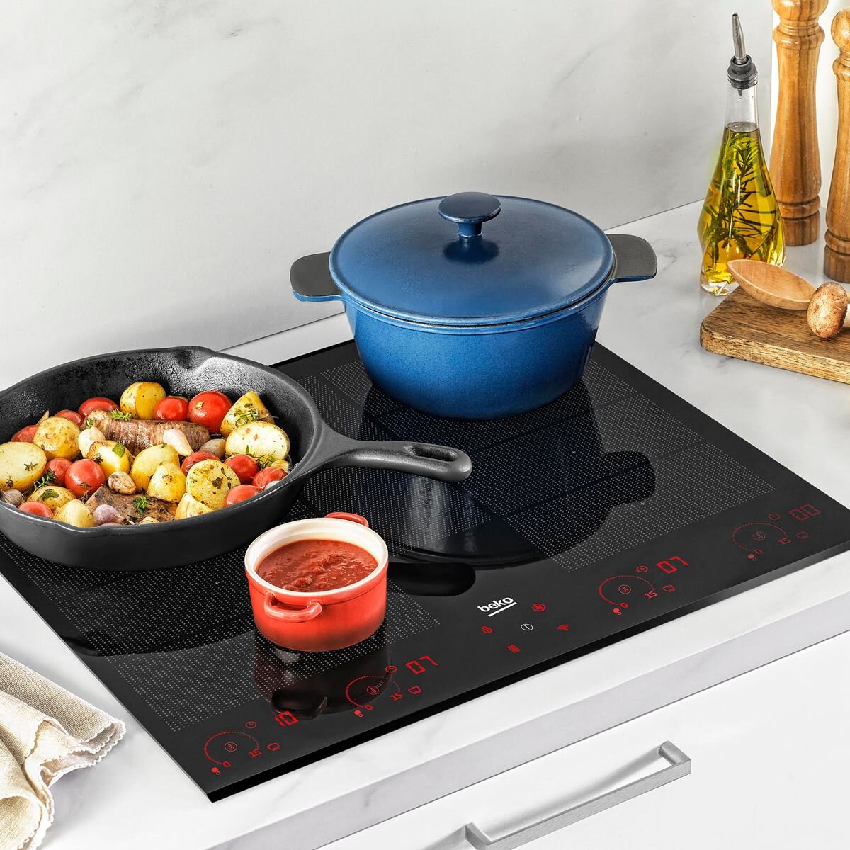 Beko BCT604IG 60cm Built-In Flexy Induction Cooktop with Luminous Touch Control - Scratch-Free & Fully Functional [Carton Damage Only] - Perfect for Modern Kitchens, Home Renovations & Small Spaces