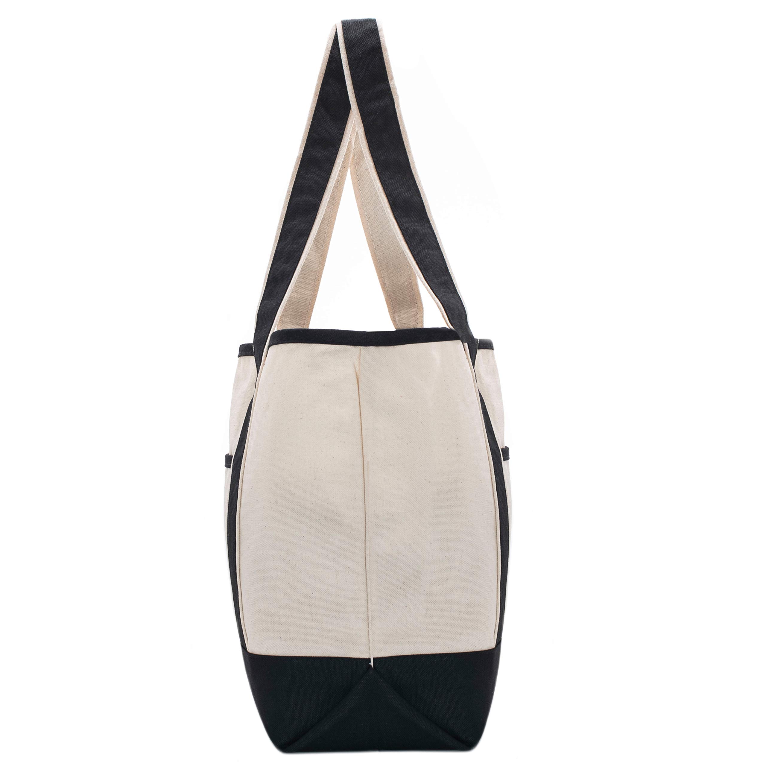 Personalized Black Linen Canvas Tote Bag with Monogram - Stylish & Durable for Beach, Gym, Yoga, Work, Travel & Everyday Use