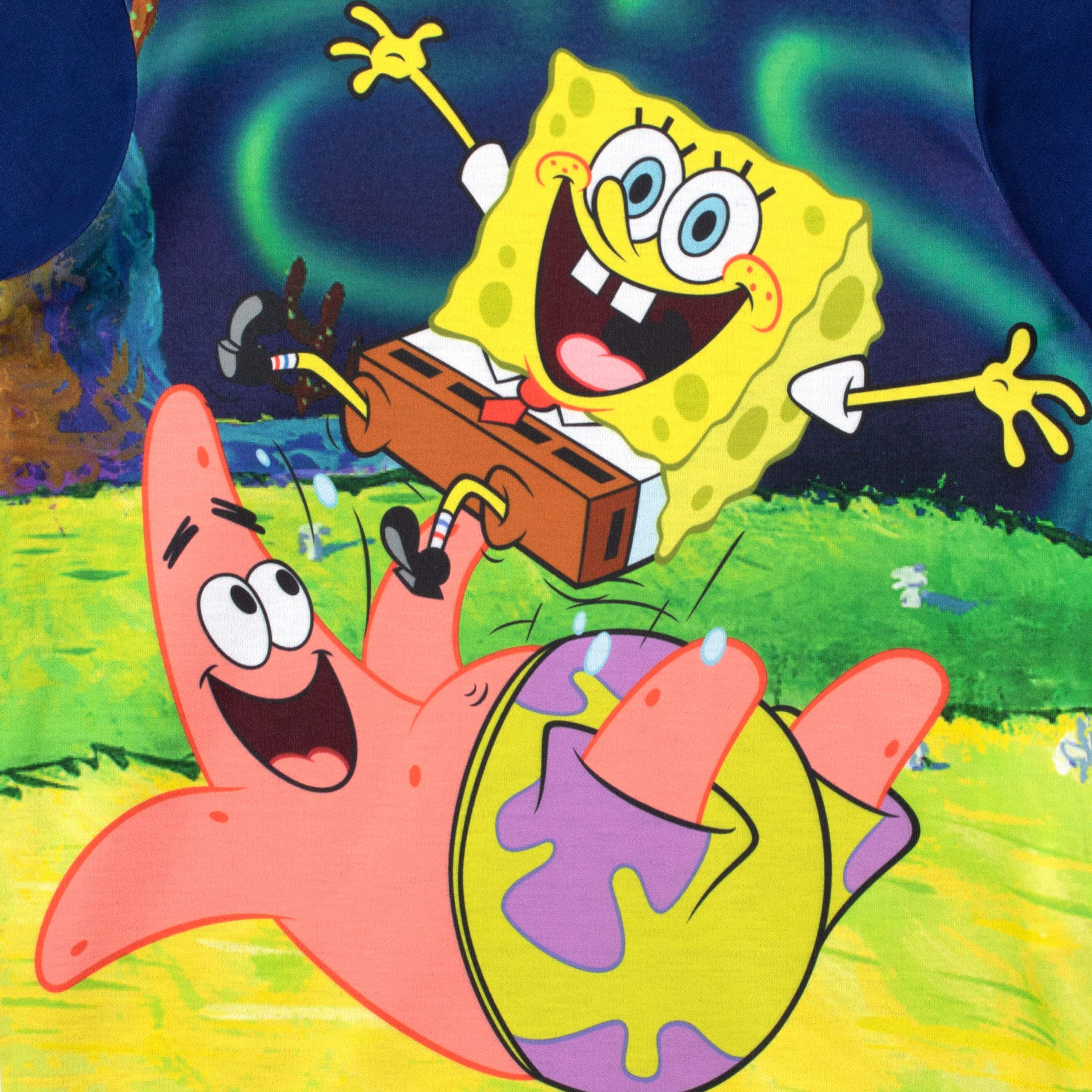 SpongeBob SquarePants Boys Pajama Set - Soft Cotton Sleepwear for Kids, Cartoon Character Nightwear (Perfect for Bedtime, Sleepovers & Birthday Gifts)
