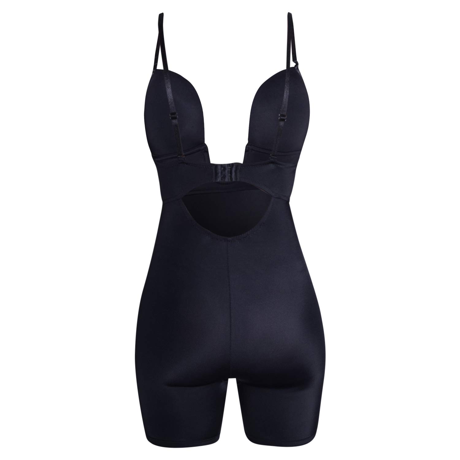 Bebe Women's Seamless Bodysuit Shapewear - Stretch Microfiber U Plunge Mid Thigh Body Shaper - Full Body Slimming Underwear for Tummy Control & Smoothing - Perfect for Everyday Wear, Special Occasions & Postpartum Recovery
