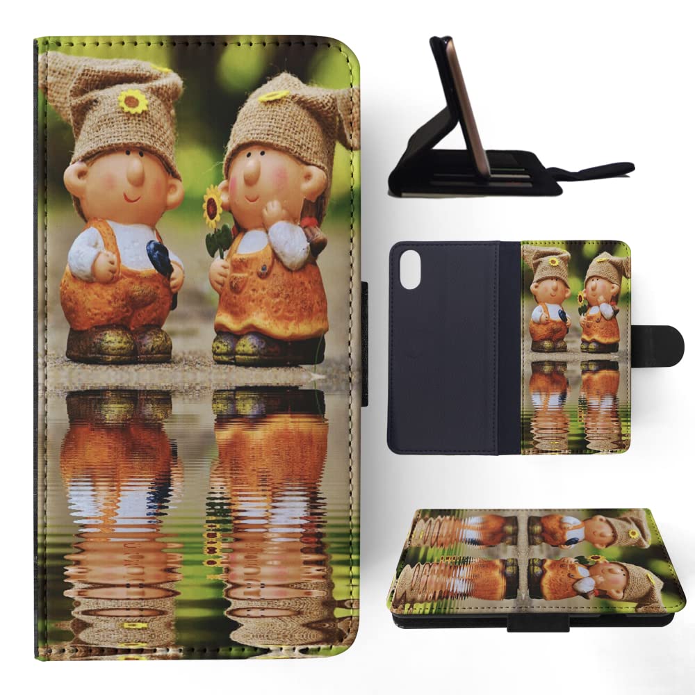 Cute Garden Gnome Little People Flip Wallet Phone Case for Apple iPhone X & Xs - Perfect for Outdoor Adventures & Daily Use