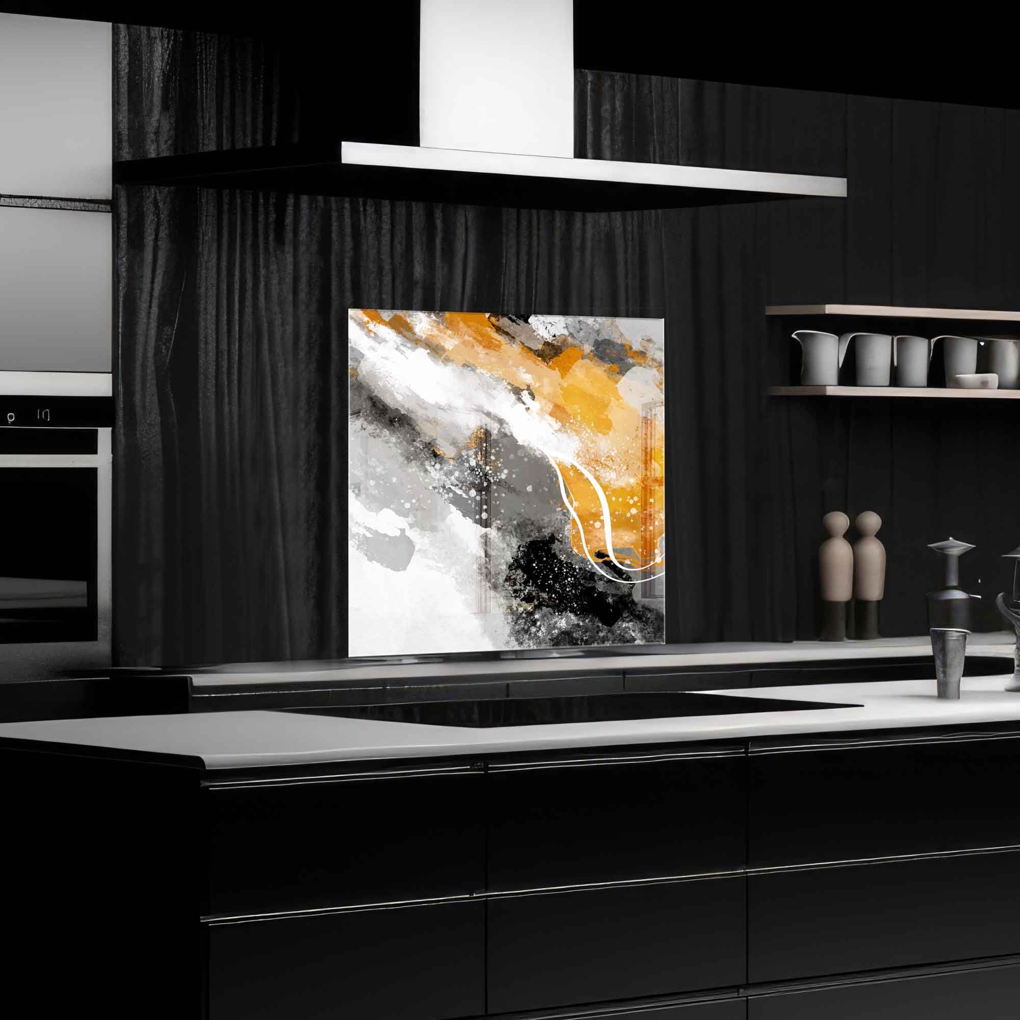 Tempered Glass Kitchen Backsplash - 30x16 Inch Heat-Resistant Stove Splash Guard, Waterproof Sink Cover & Modern Wall Decor for Home - Perfect for Cooking, Baking & Kitchen Protection