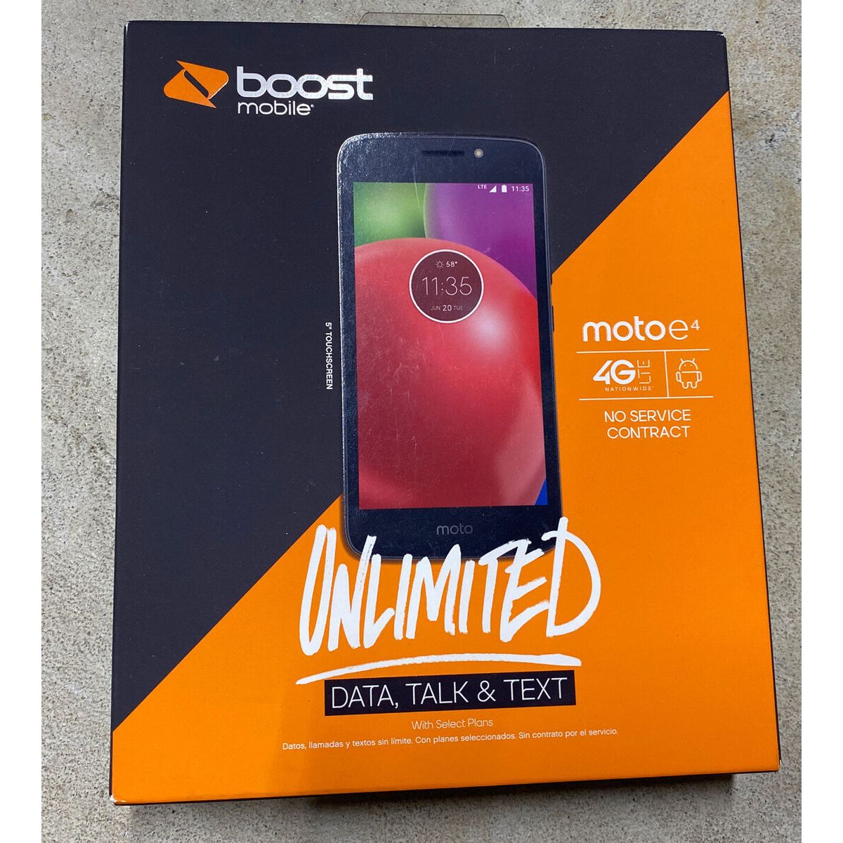 Boost Mobile Motorola Moto E LTE Prepaid Smartphone - 4G LTE Android Cell Phone for Calls, Text & Internet | Perfect for Students, Seniors & Budget-Conscious Users