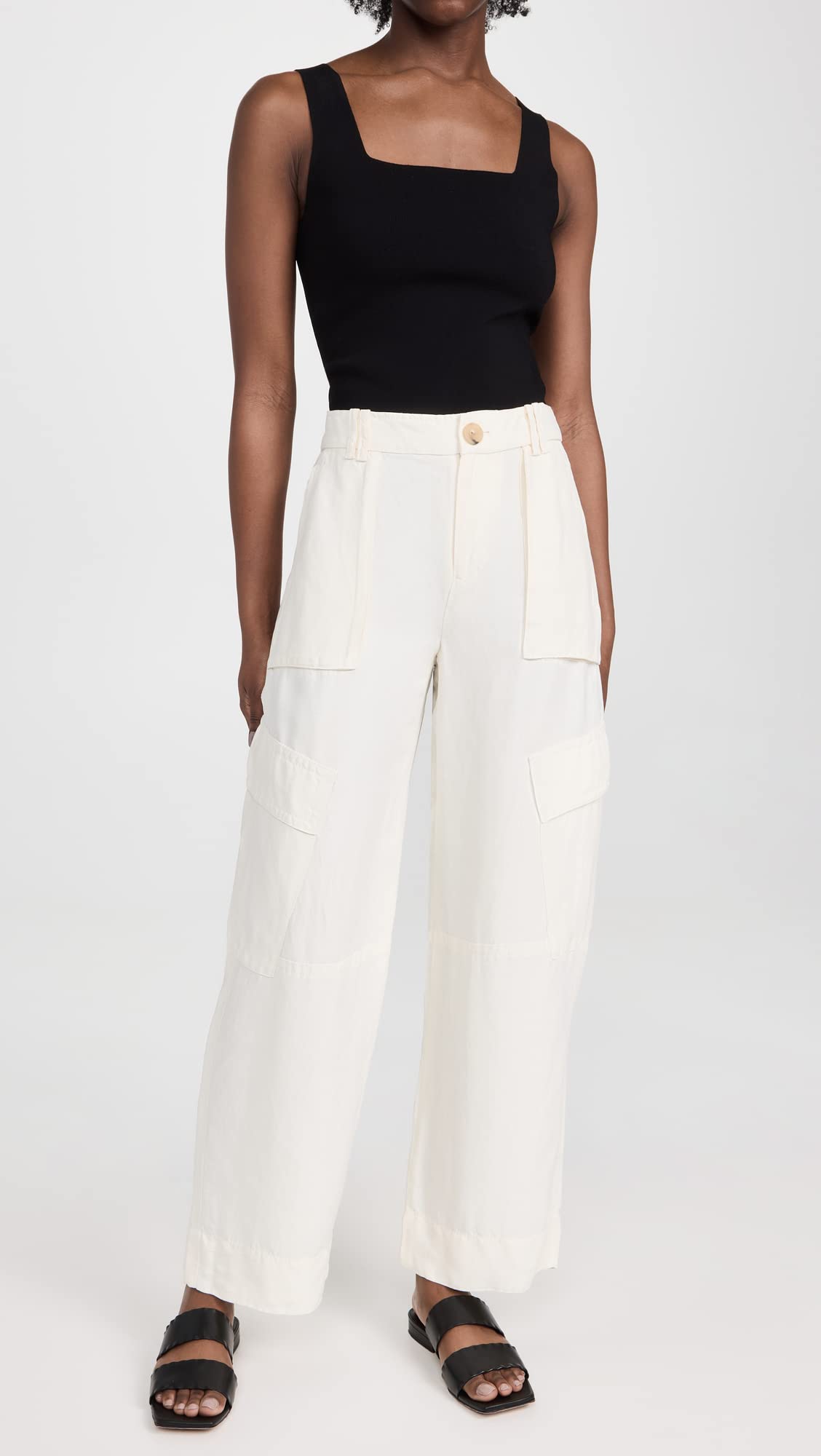 Vince Women's Wide Leg Cargo Pants - Stylish Casual & Work Pants for Everyday Wear, Travel & Outdoor Activities