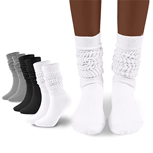 3 Pairs White & Black & Grey
