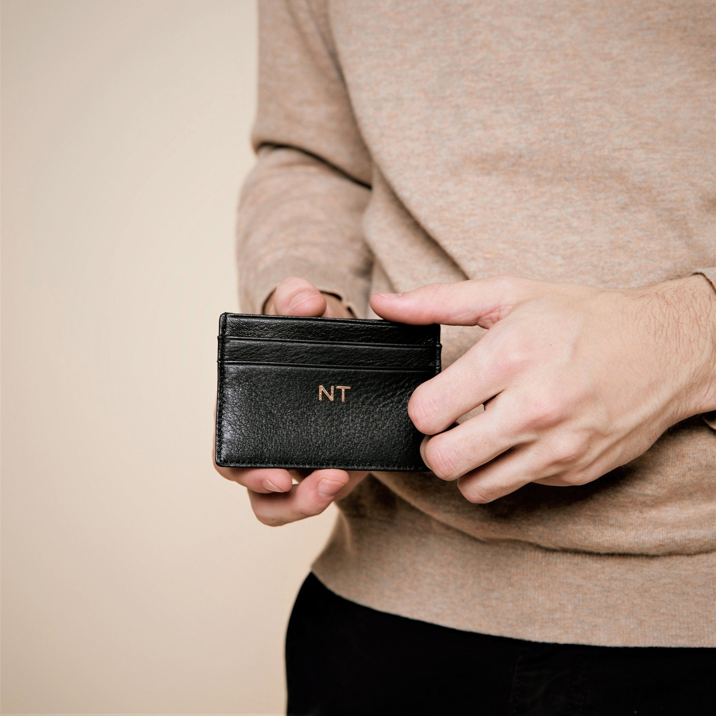 Slim Card Case Black Onyx - Ultra Thin RFID Blocking Wallet for Credit Cards & IDs | Perfect for Travel, Business, and Everyday Use