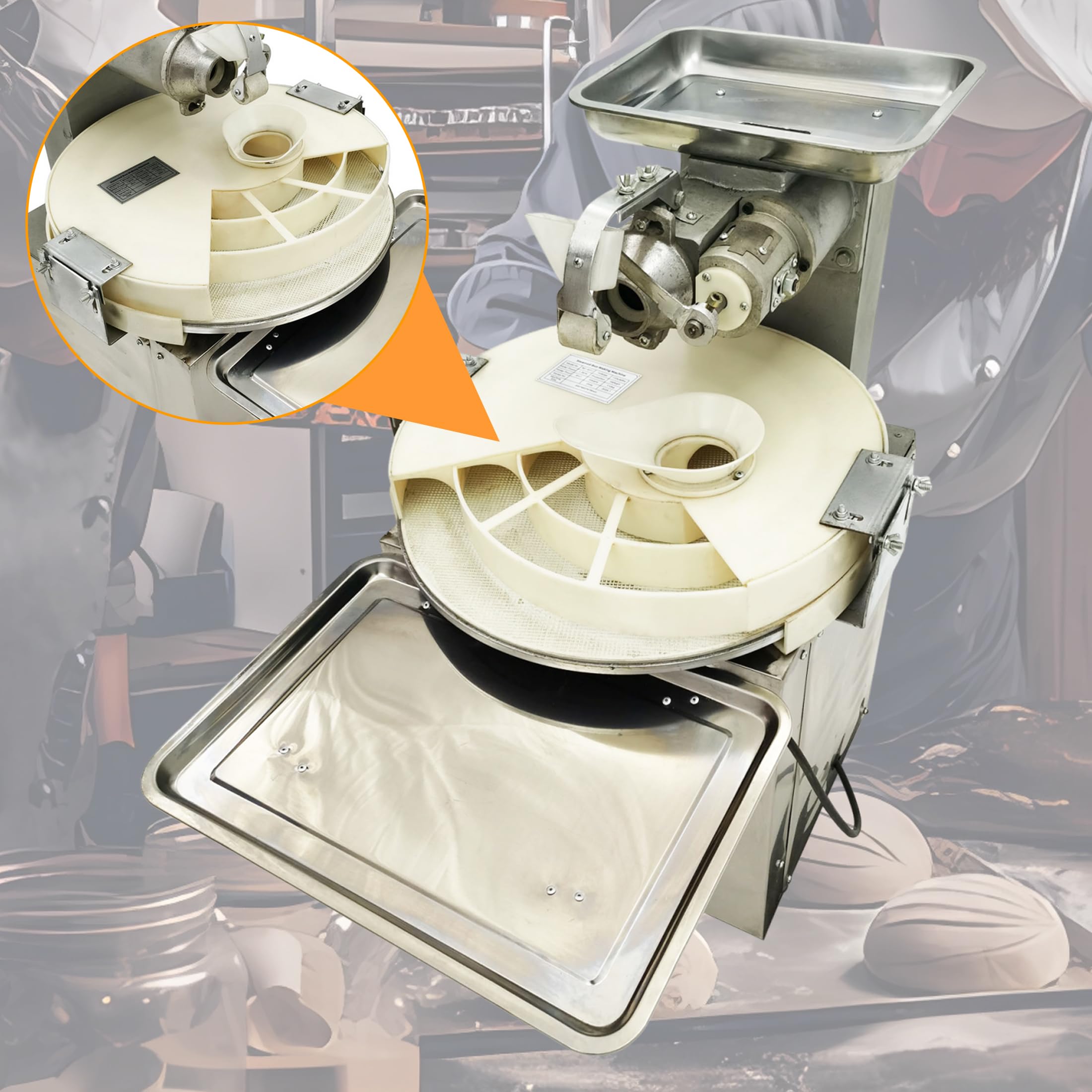INTSUPERMAI Commercial Dough Divider and Rounder Machine - 40g-70g Dough Ball Cutting & Forming Equipment for Bakeries, Pizza Shops & Restaurants | Perfect for Bread, Pastry & Pizza Dough Preparation