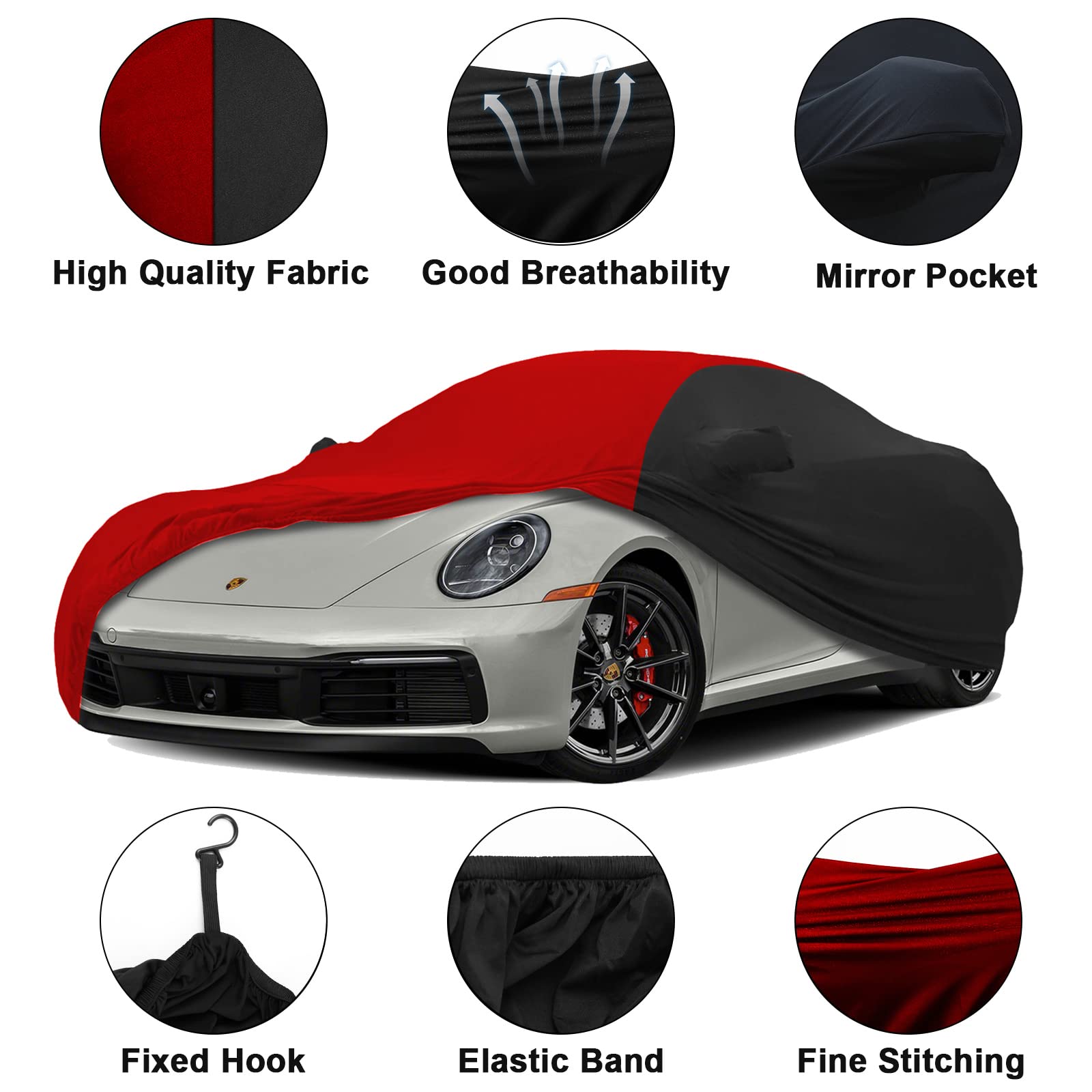 Premium Indoor Car Cover for 1998-2025 Porsche 911 (991/992/996/997 Series) - Soft Stretch Satin Dust-Proof Protection - Perfect for Garage Storage & Car Shows - Luxury Vehicle Accessory
