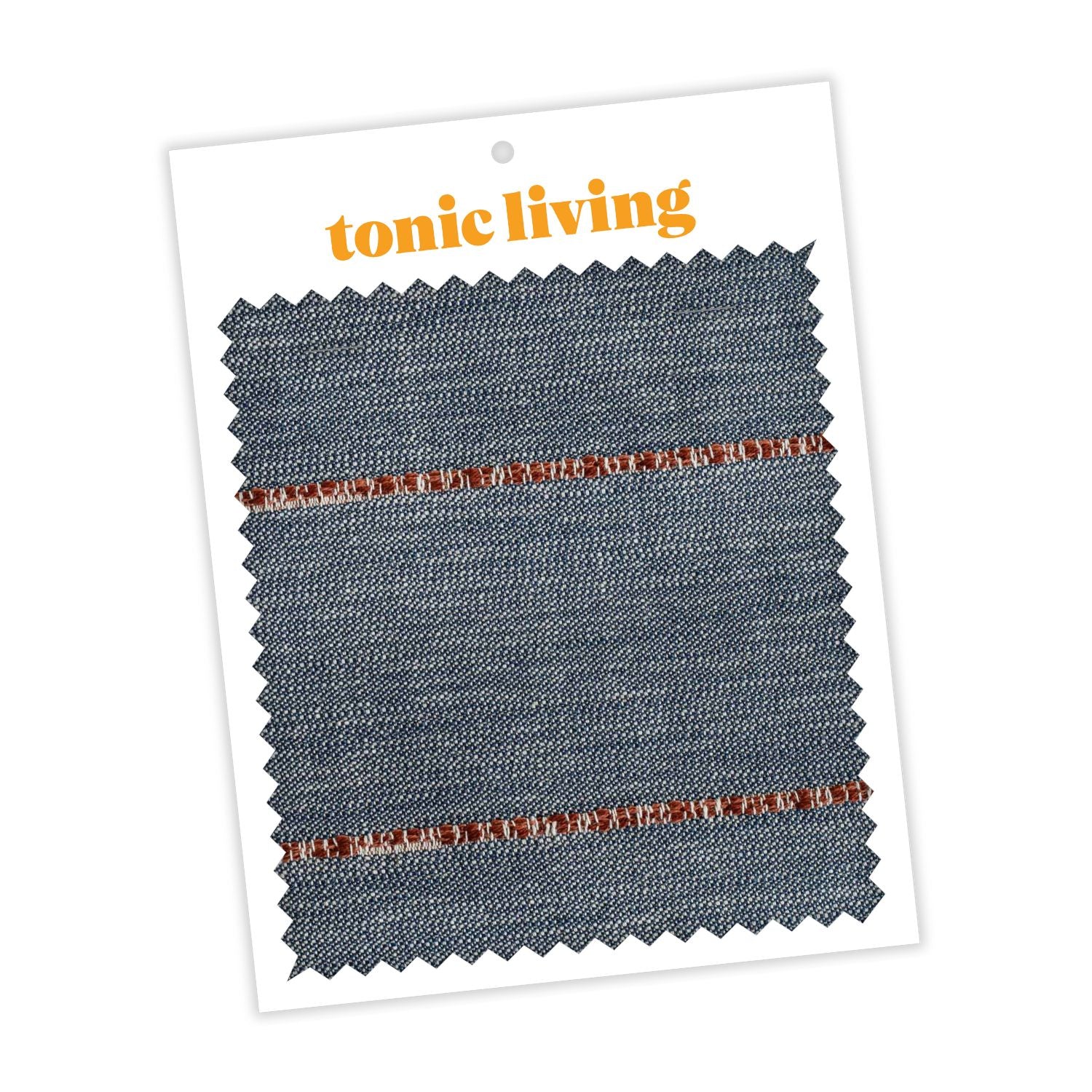 Brooklyn Stripe Navy & Rust Swatch - Premium Fabric for Home Decor, Upholstery, and DIY Projects