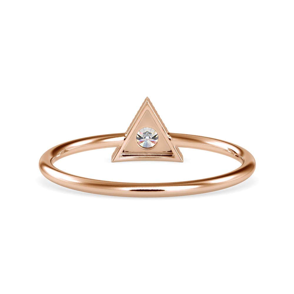 VVS Certified 0.1 Ct Triangle & Round Diamond Ring in 14K White/Yellow/Rose Gold - 3 Prong Solitaire Engagement Ring for Women | Wedding, Anniversary & Birthday Gift (IJ-SI Clarity) - Perfect for Proposals, Bridal Jewelry & Special Occasions