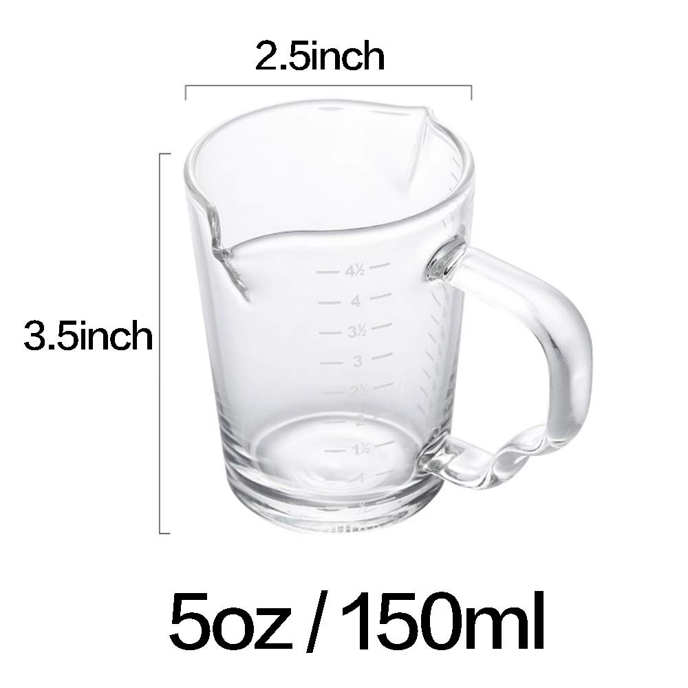 2 Spouts Glass Creamer Pitcher with Measurement Scale - Perfect for Coffee, Milk, and Tea Serving - Ideal for Cafes, Restaurants, and Home Breakfast Use