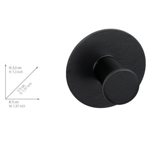 Celano Turbo Lock Hook - Heavy Duty Matte Black Hanging Hook for Wall, Door, and Ceiling - Perfect for Hanging Coats, Hats, Keys, and Home Decor