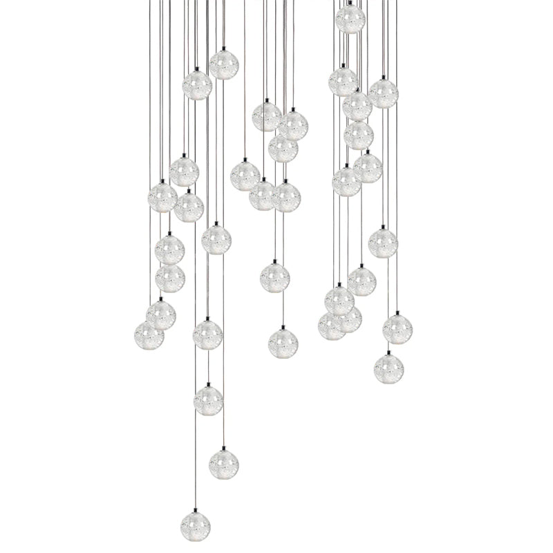Elegant Ball Crystal Pendant Light - Modern Chandelier for Dining Room, Bedroom & Living Room Decor - Dimmable LED Hanging Light Fixture