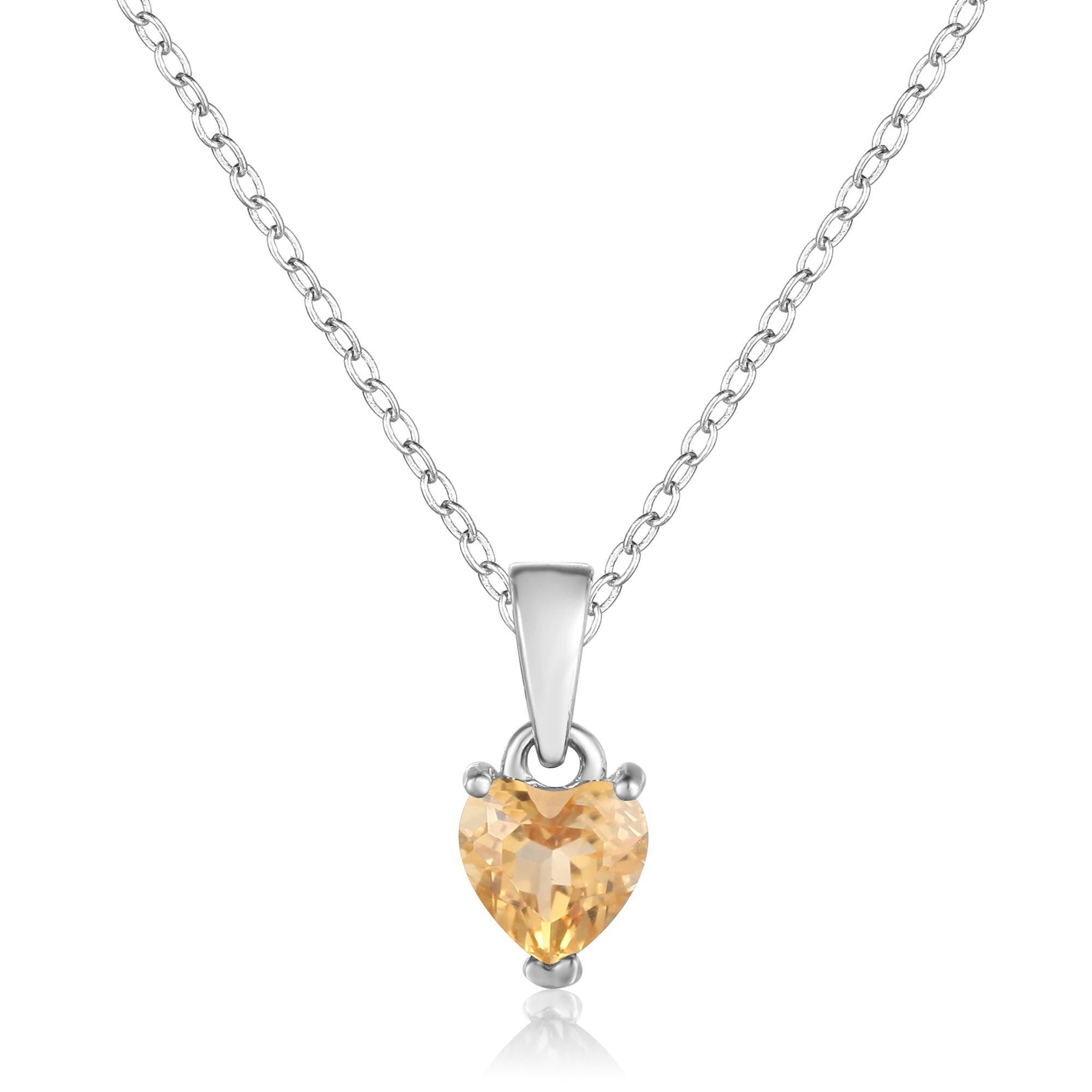 Natural Citrine Heart Pendant Necklace for Women - Healing Crystal Jewelry for Love & Positivity - Perfect for Valentine's Day, Anniversary & Everyday Wear