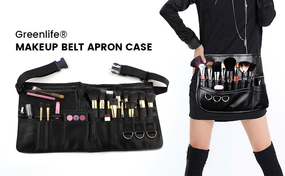 Professional Makeup Brush Bag with Adjustable Belt Strap - Waterproof Cosmetic Organizer for Travel & Pro Artists | Perfect for Salon, Home Use & On-the-Go Makeup Application