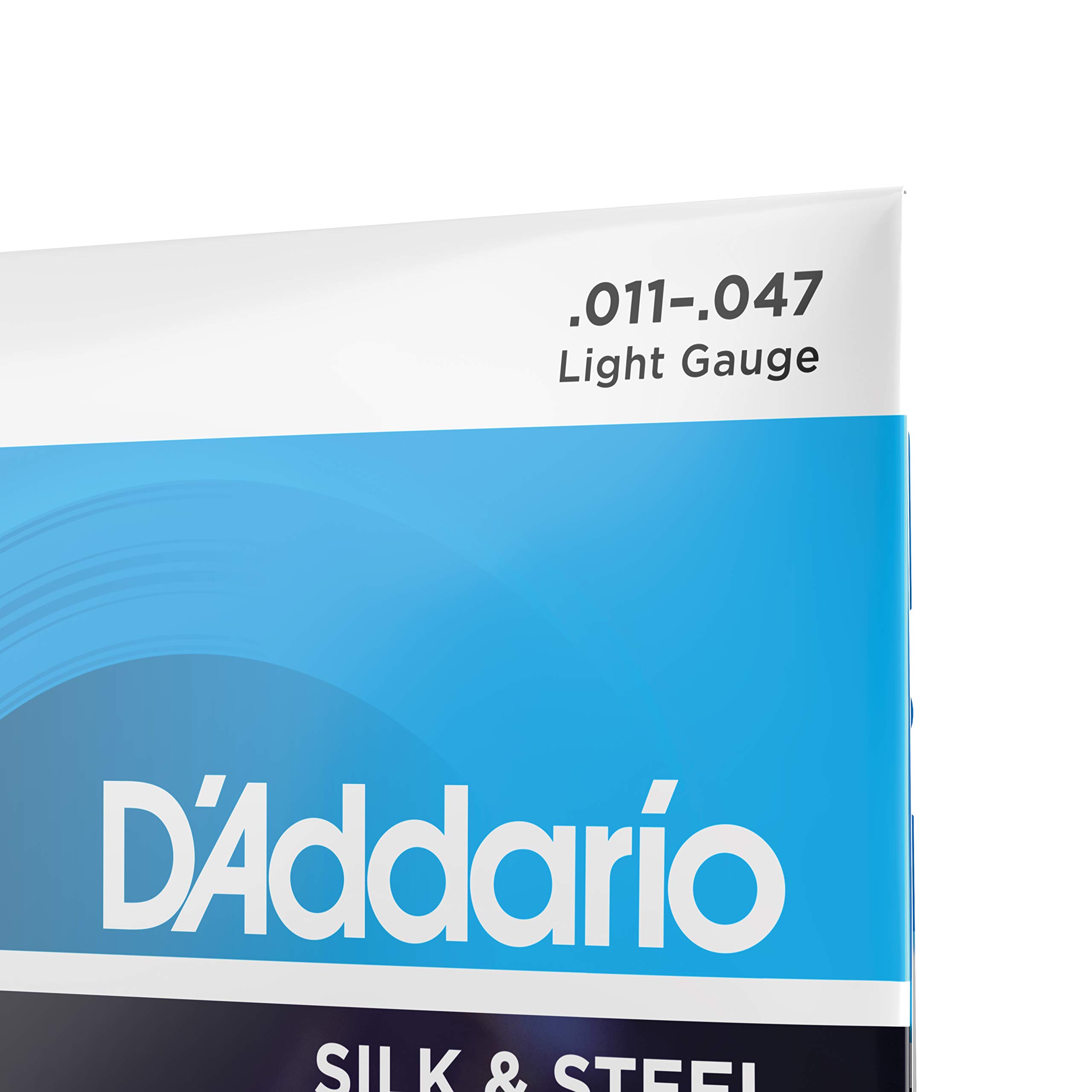D'Addario EJ40 Silk & Steel Acoustic Guitar Strings - Light Gauge 11-47 (6-String Set) - Perfect for Folk, Blues & Fingerstyle Playing