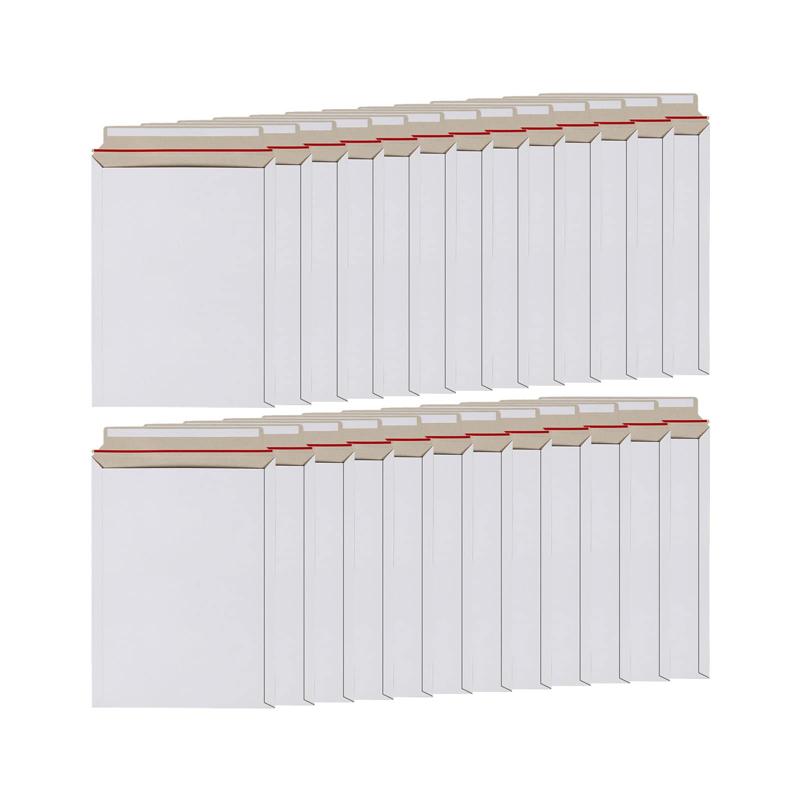 HOUI 30 Pack White Rigid Mailers - Self Seal Cardboard Mailing Envelopes for Documents, Stay Flat Shipping Envelopes | Perfect for Business Mail, Office Documents & Ecommerce Shipping