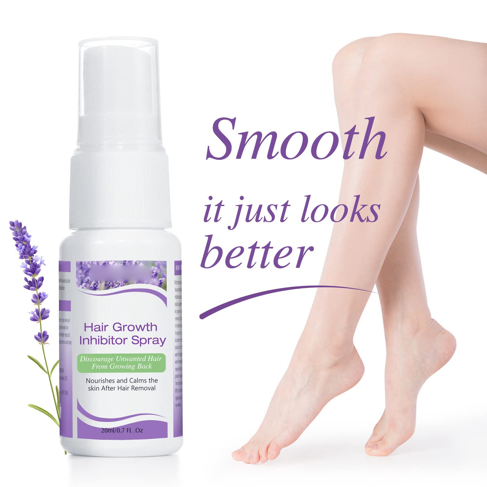 LICHENGTAI Hair Growth Inhibitor Cream - Natural Hair Removal Spray for Women & Men | Stops Unwanted Hair Growth on Body, Face, Arms, Legs, Armpits, Lips & Chest | Long-Lasting Smooth Skin Solution for Home & Salon Use