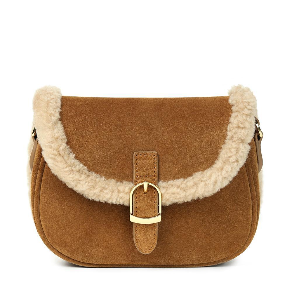 Camel Leather Crossbody Bag for Women - Stylish & Durable Shoulder Purse - Perfect for Travel, Work & Everyday Use