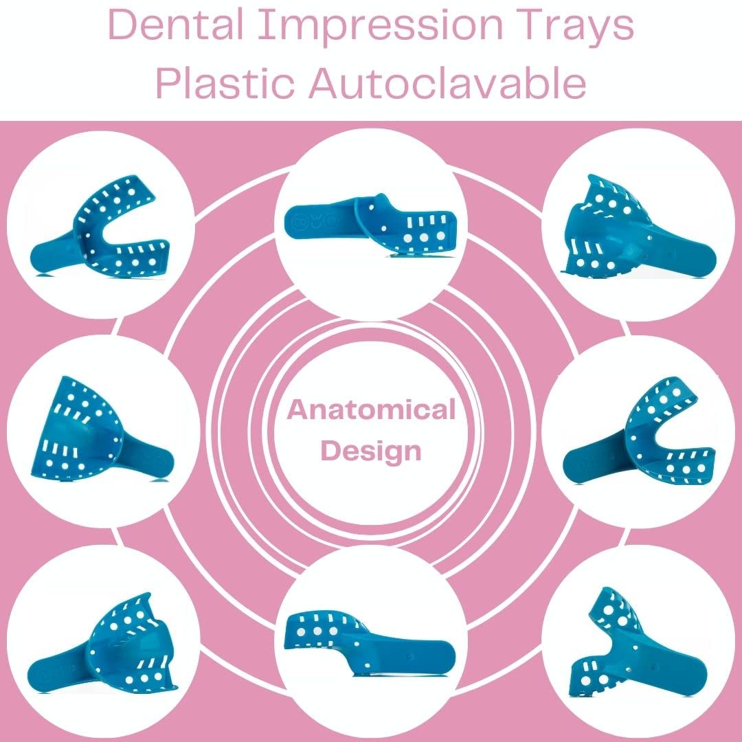 Disposable Latex-Free Perforated Dental Impression Trays - 12 Pcs Small Upper (#5) for Accurate Dental Molds | Ideal for Dentists, Orthodontists & Dental Labs