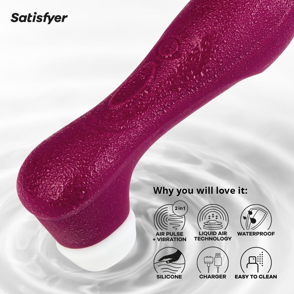 Satisfyer Pro 2 Generation 3 Air Pulse Clitoral Stimulator - Powerful Suction & Vibration Sex Toy for Women | Adult Pleasure Device | Wine Red | Perfect for Solo Play & Couples Intimacy