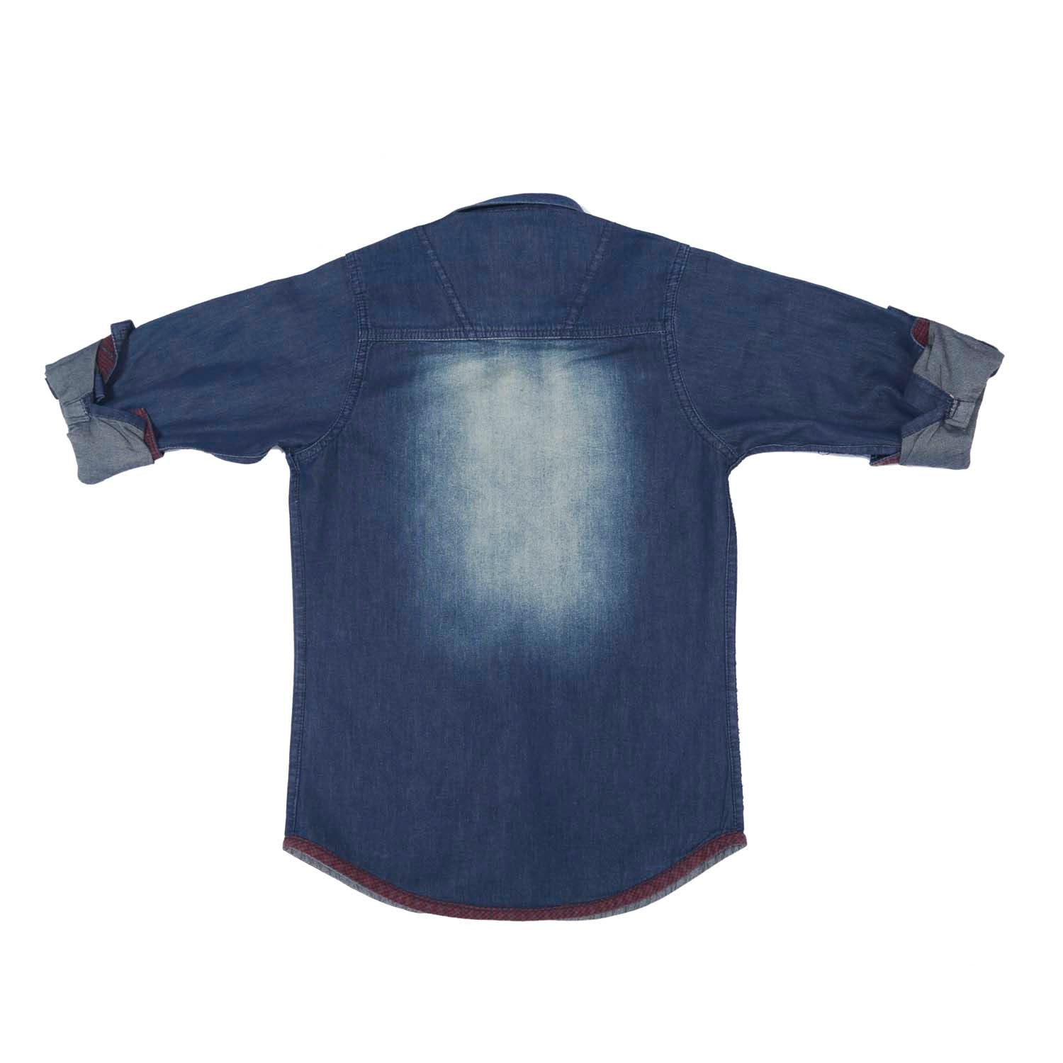 Stylish MashUp Blue Denim Shirt for Men & Women - Trendy Casual Button Down Shirt for Everyday Wear, Date Night & Outdoor Activities