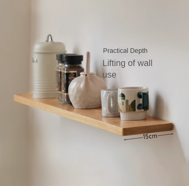 Solid Oak & Black Walnut Wood Wall Shelf - Rustic Bookcase for Home & Office - Perfect for Displaying Books, Decor & Plants in Living Room, Bedroom or Study