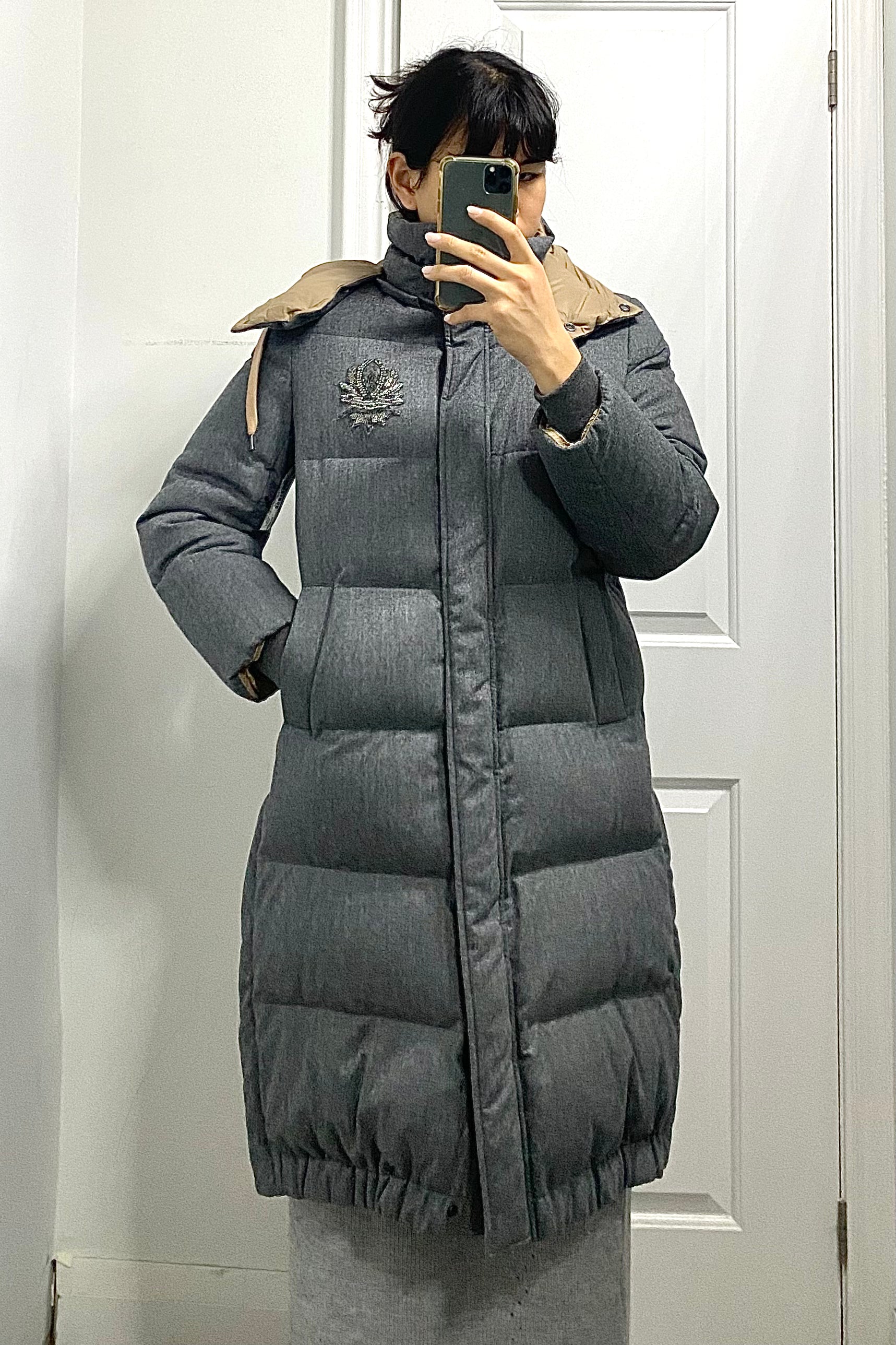 Brunello Cucinelli Grey Quilted Embellished Hooded Coat - Women's Size IT38/S (US 2) - Luxury Winter Outerwear for Casual & Formal Occasions