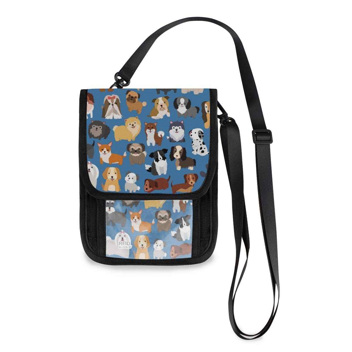 ALAZA Cute Small Crossbody Wallet Purse for Dogs & Puppies - RFID Blocking Phone Bag with Credit Card Slots & Passport Holder | Perfect for Travel, Shopping & Daily Use