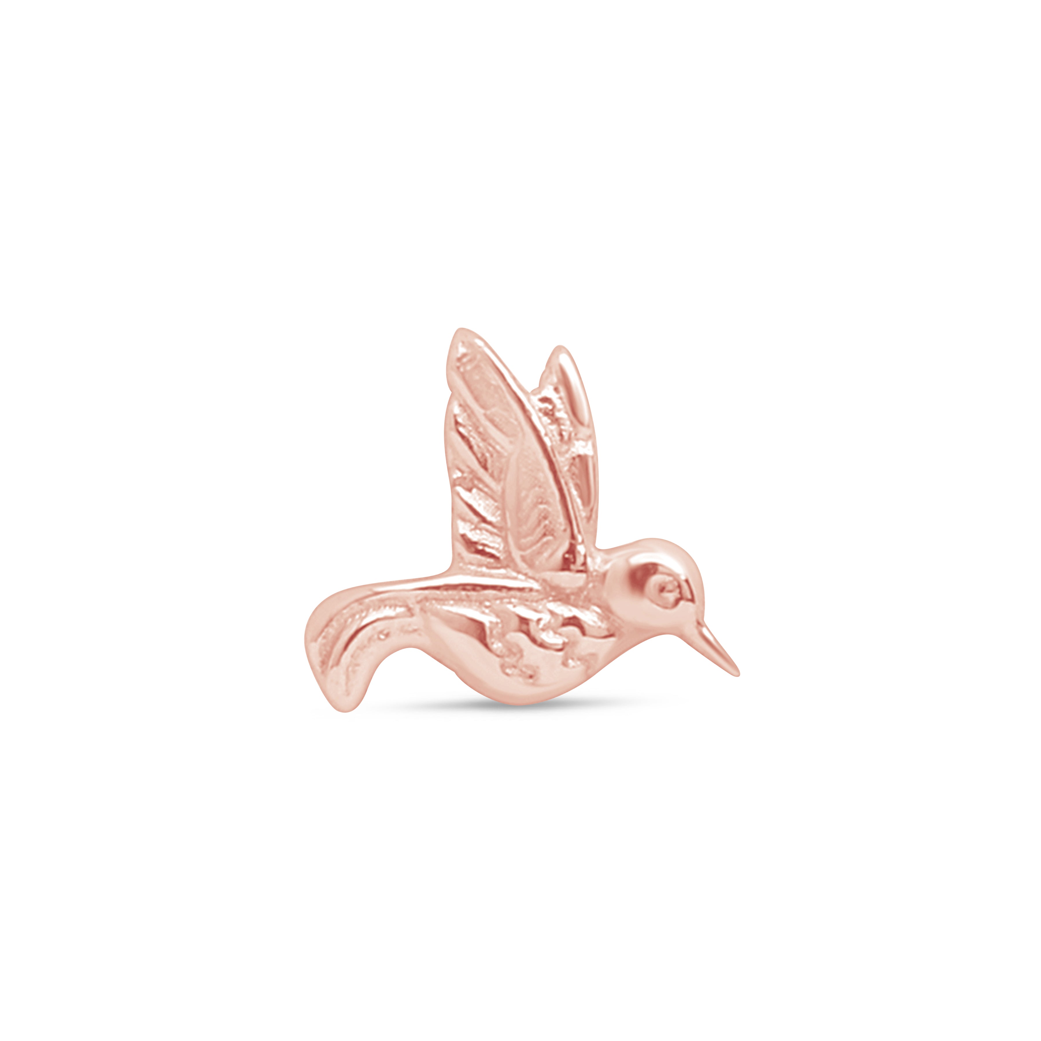14K Rose Gold Hummingbird Flat Back Stud Earrings – Dainty & Elegant Jewelry for Women, Perfect for Everyday Wear, Gifts & Special Occasions