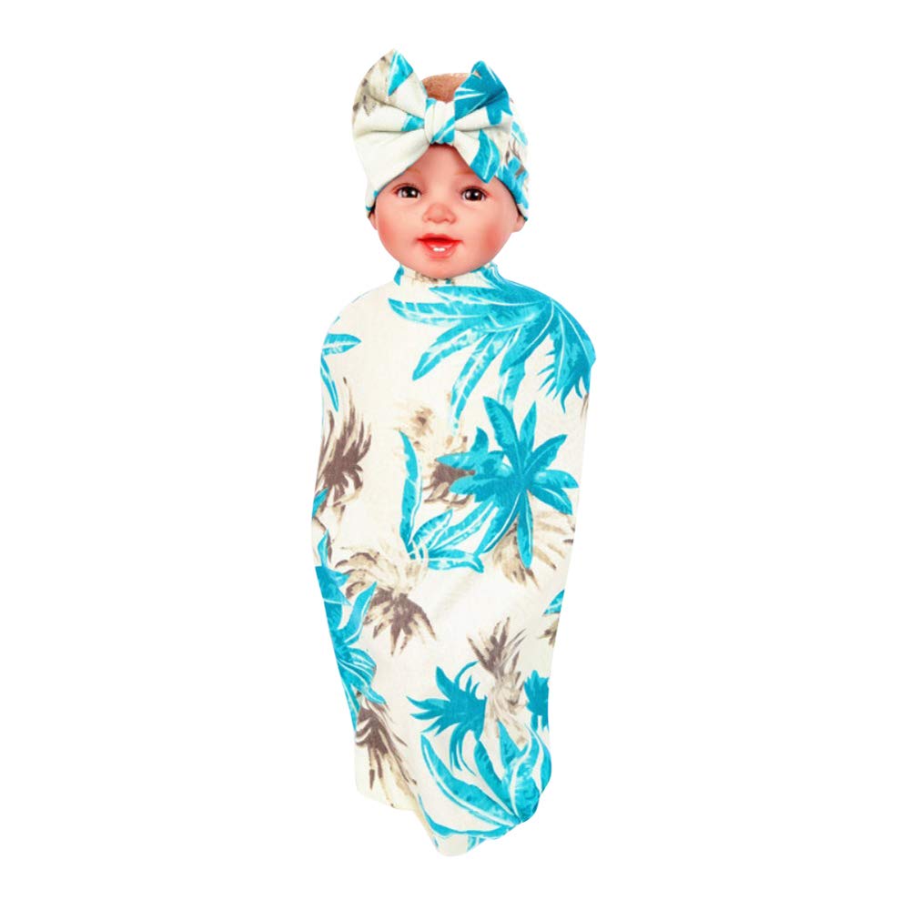 Soft Newborn Baby Receiving & Swaddling Blanket Set with Headband - Cute Unisex Swaddle Wrap for Boys & Girls - Perfect for Hospital Photos, Newborn Gifts & Nursery Essentials