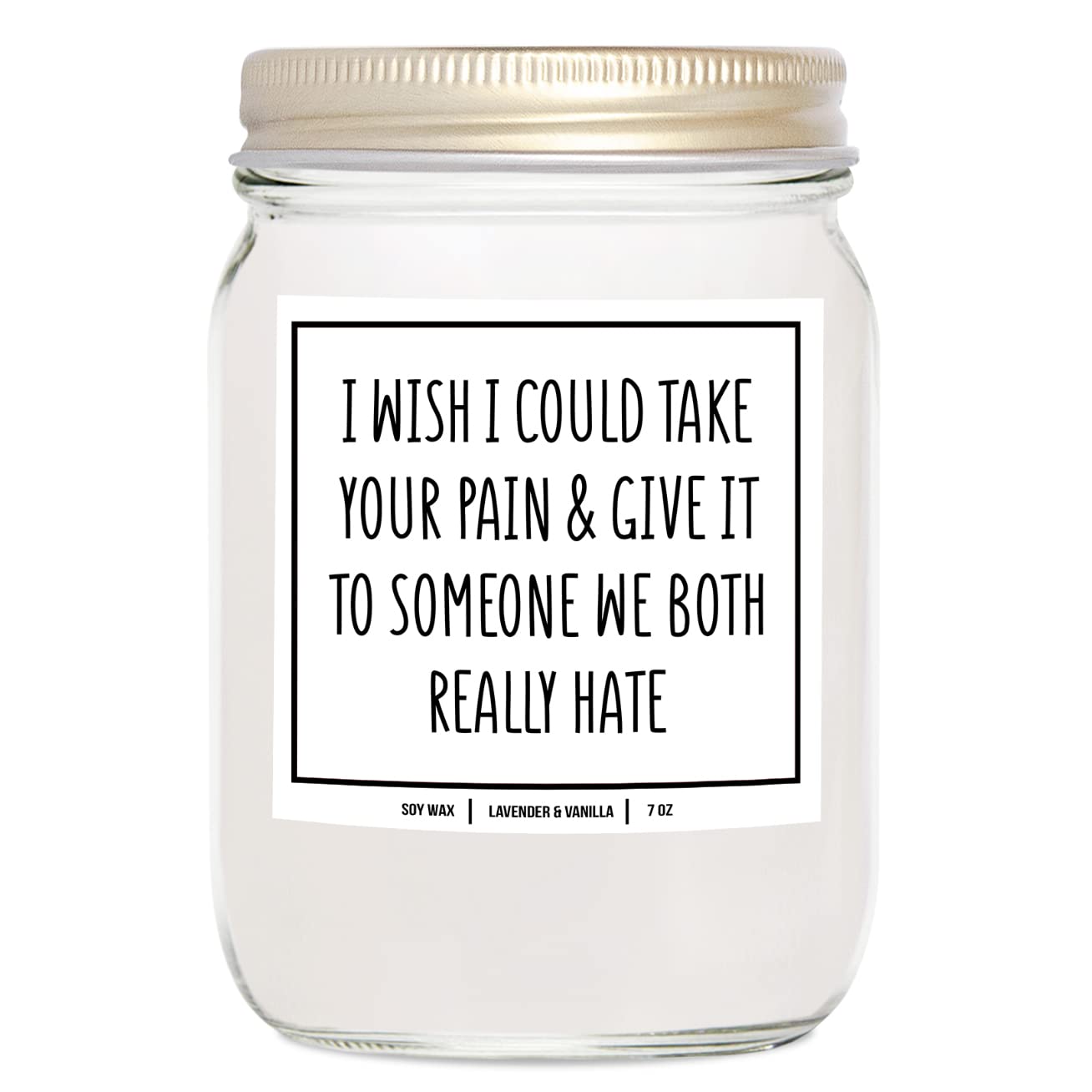 You Nique Designs Get Well Soon Candle - 7oz Lavender Vanilla Scented Soy Candle | Post Surgery Recovery Gift for Women, Divorce Support Gift | Relaxing Home Aromatherapy for Stress Relief & Healing