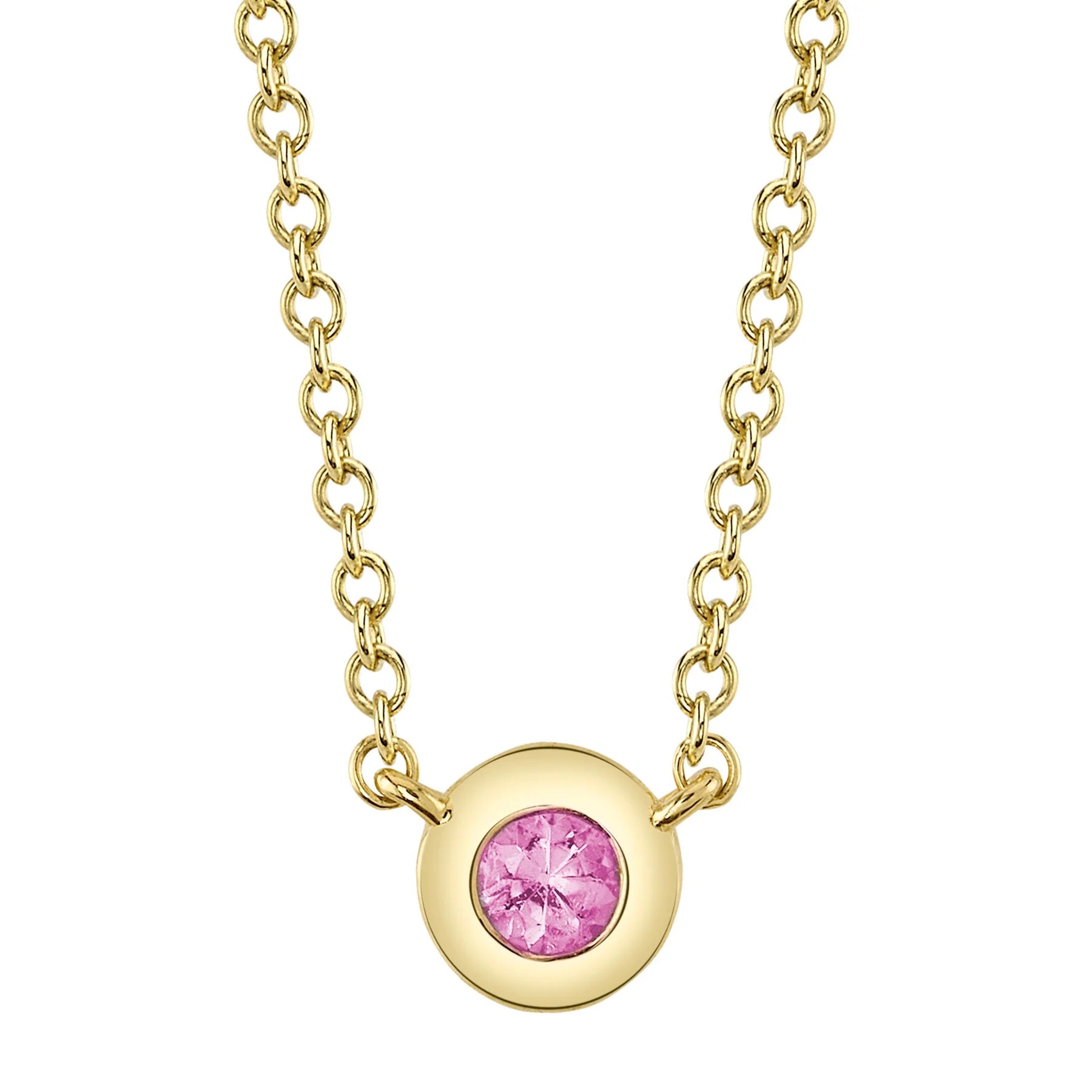 Elegant Pink Sapphire Bezel Necklace for Women - 14K Gold Plated Sterling Silver Jewelry - Perfect for Valentine's Day, Anniversary & Special Occasion Gifts