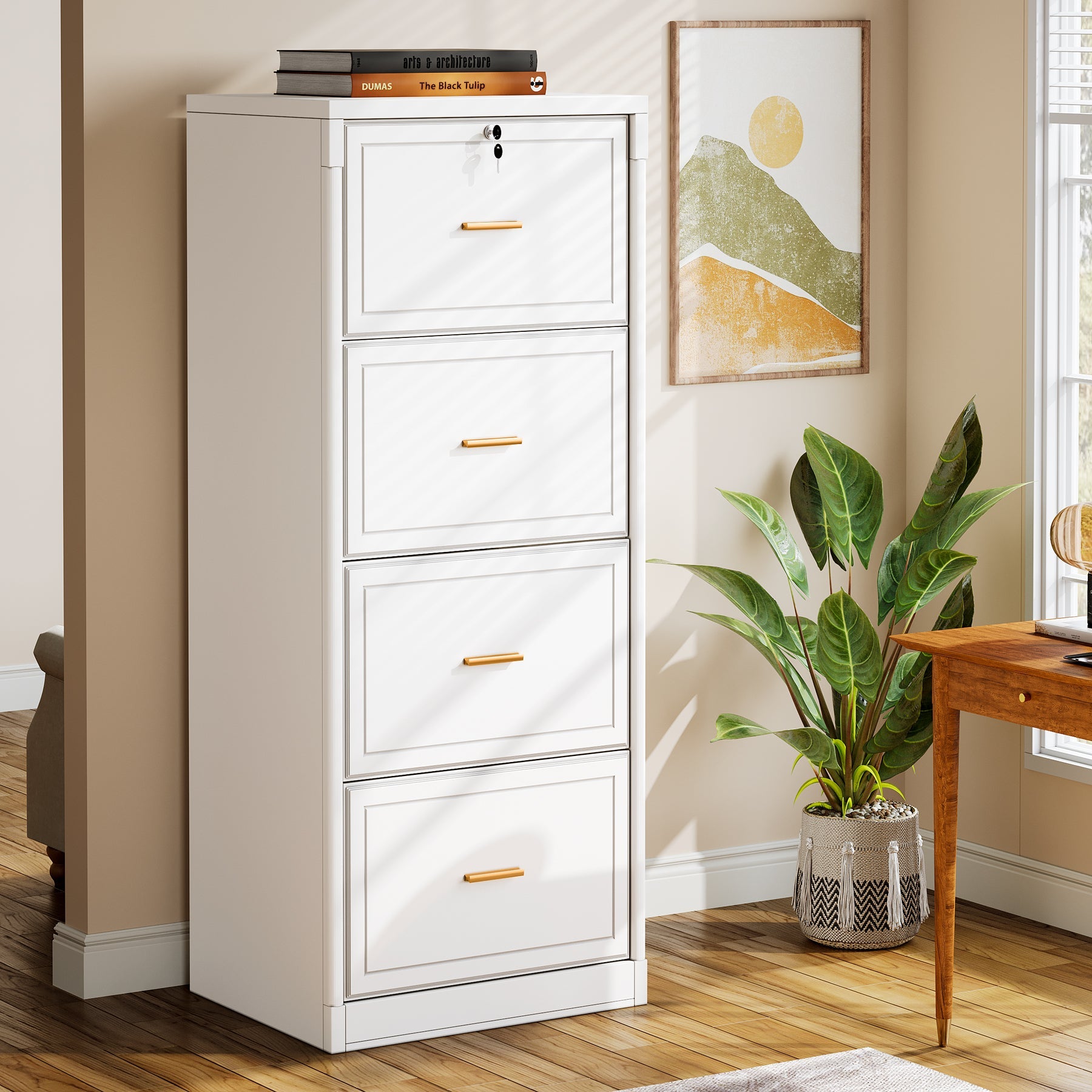 51 File Cabinet - 4-Drawer Vertical Filing Cabinet for Office & Home Organization | Heavy-Duty Storage for Documents, Folders & Supplies