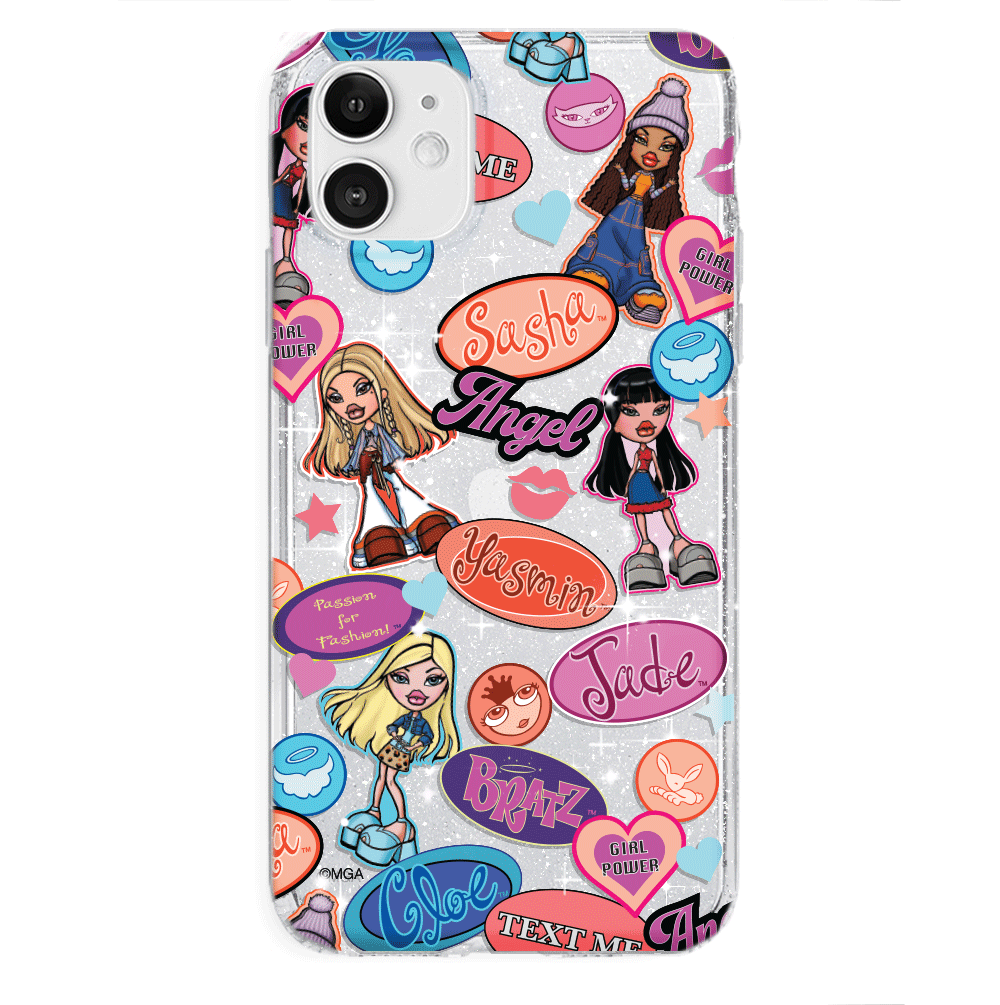Bratz Pack Glitter iPhone Case - Trendy Sparkle Phone Cover for Bratz Fans - Perfect for Parties, School & Everyday Use