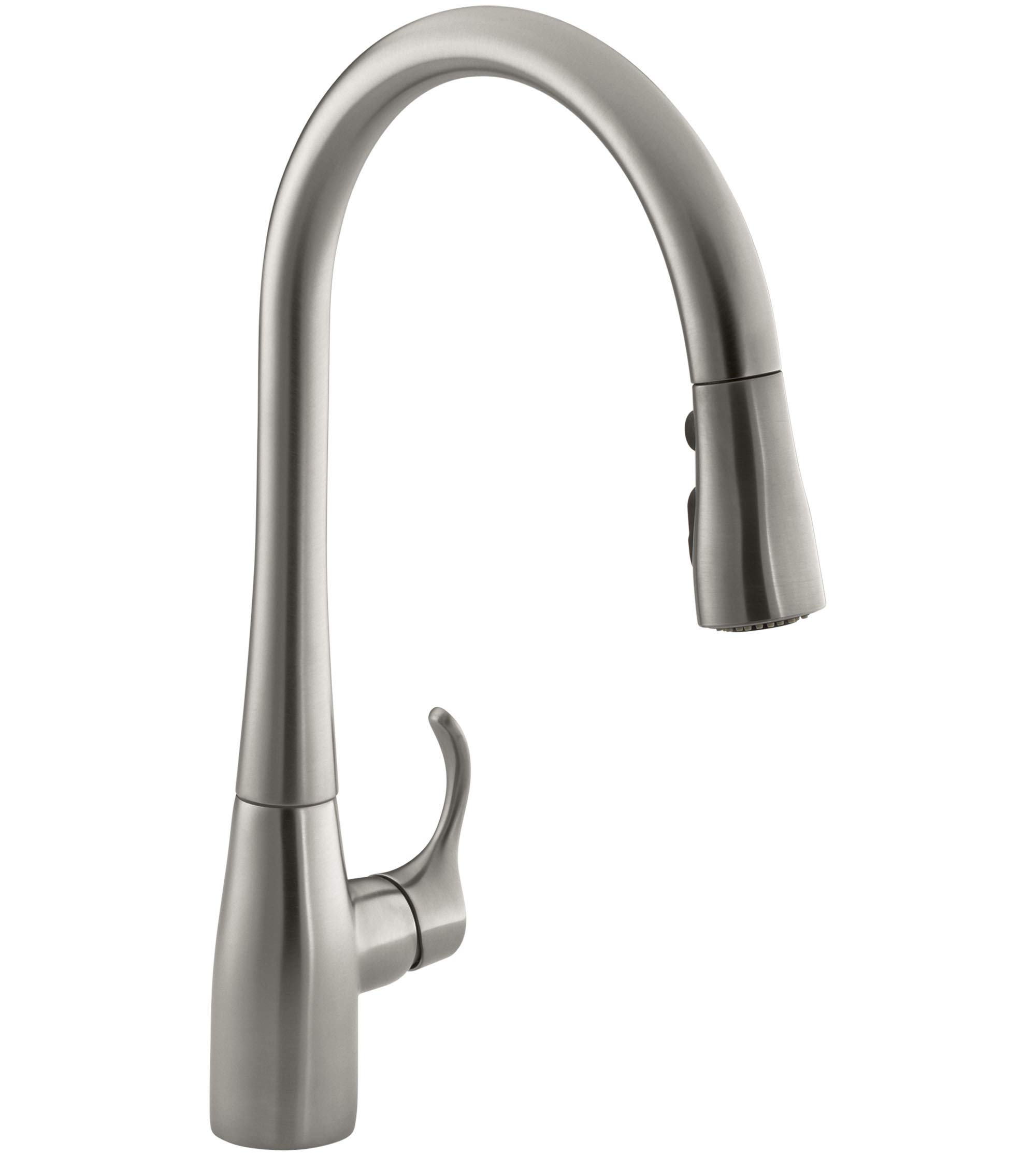KOHLER Simplice Pull Down Kitchen Faucet with Built-In Soap Dispenser - Transitional Design for Modern Kitchens | Perfect for Cooking, Washing Dishes & Food Prep