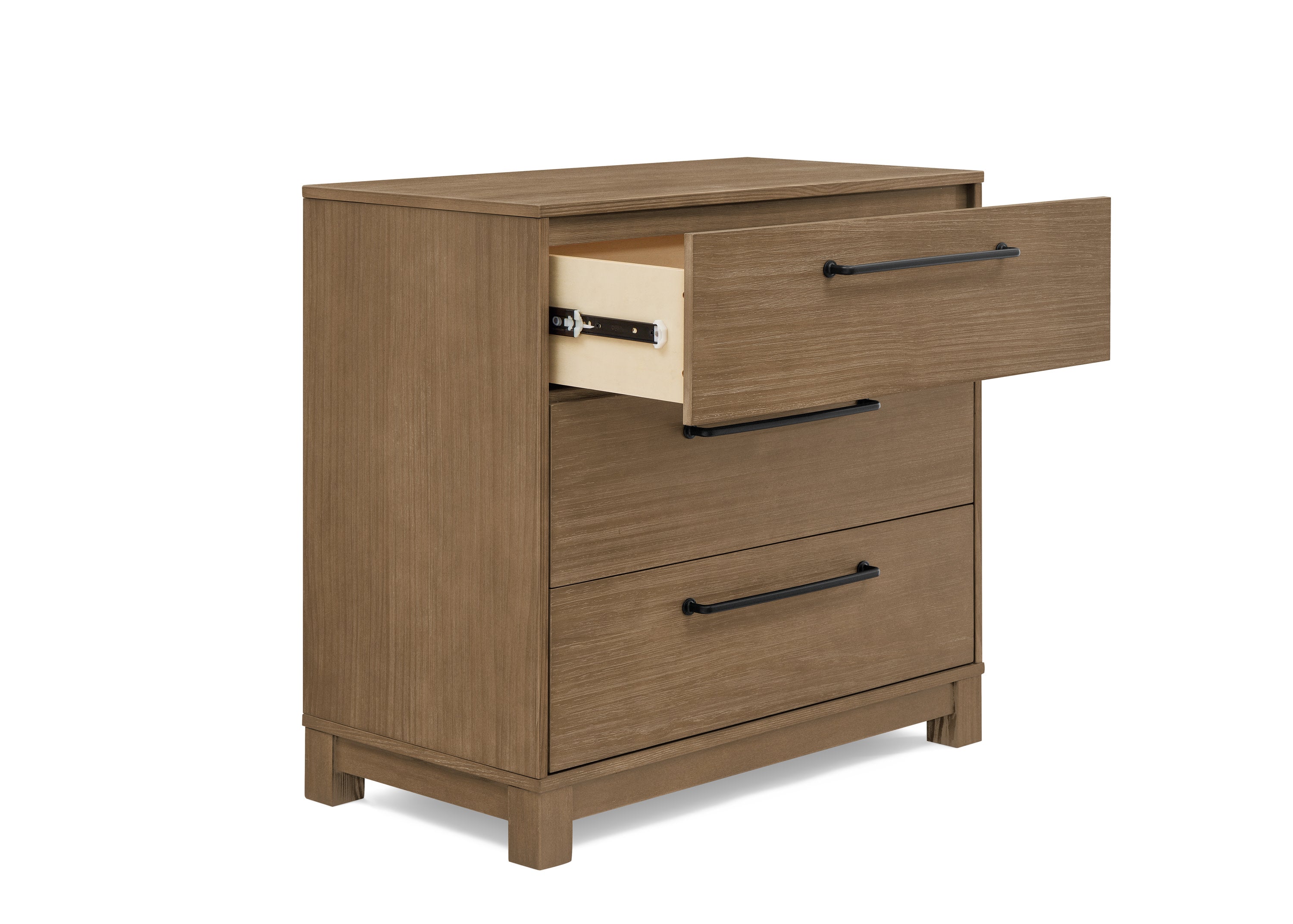 Rustic 3-Drawer Wooden Dresser with Interlocking Drawers - Perfect for Bedroom Storage & Farmhouse Decor