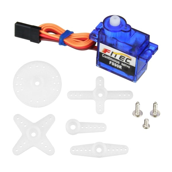 FS90R Continuous Rotation Servo Motor - High Torque 360° Rotation for Robotics, RC Cars, and DIY Projects | Perfect for Arduino, Raspberry Pi, and STEM Education