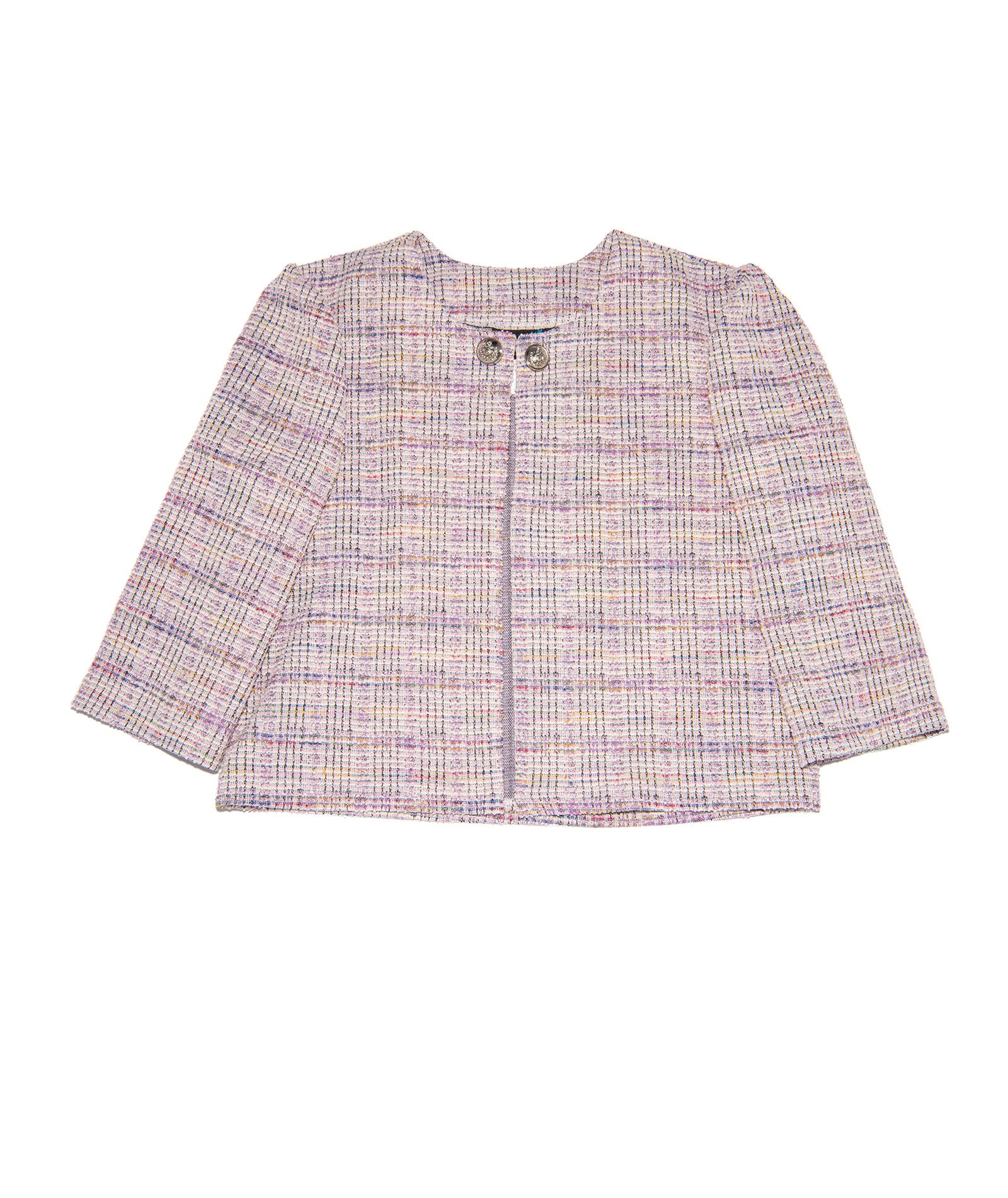 Debra Girls Jackie Lavender Tweed Jacket for Women - Classic Vintage Style Blazer with Notched Lapel, Perfect for Office, Party & Casual Outfits
