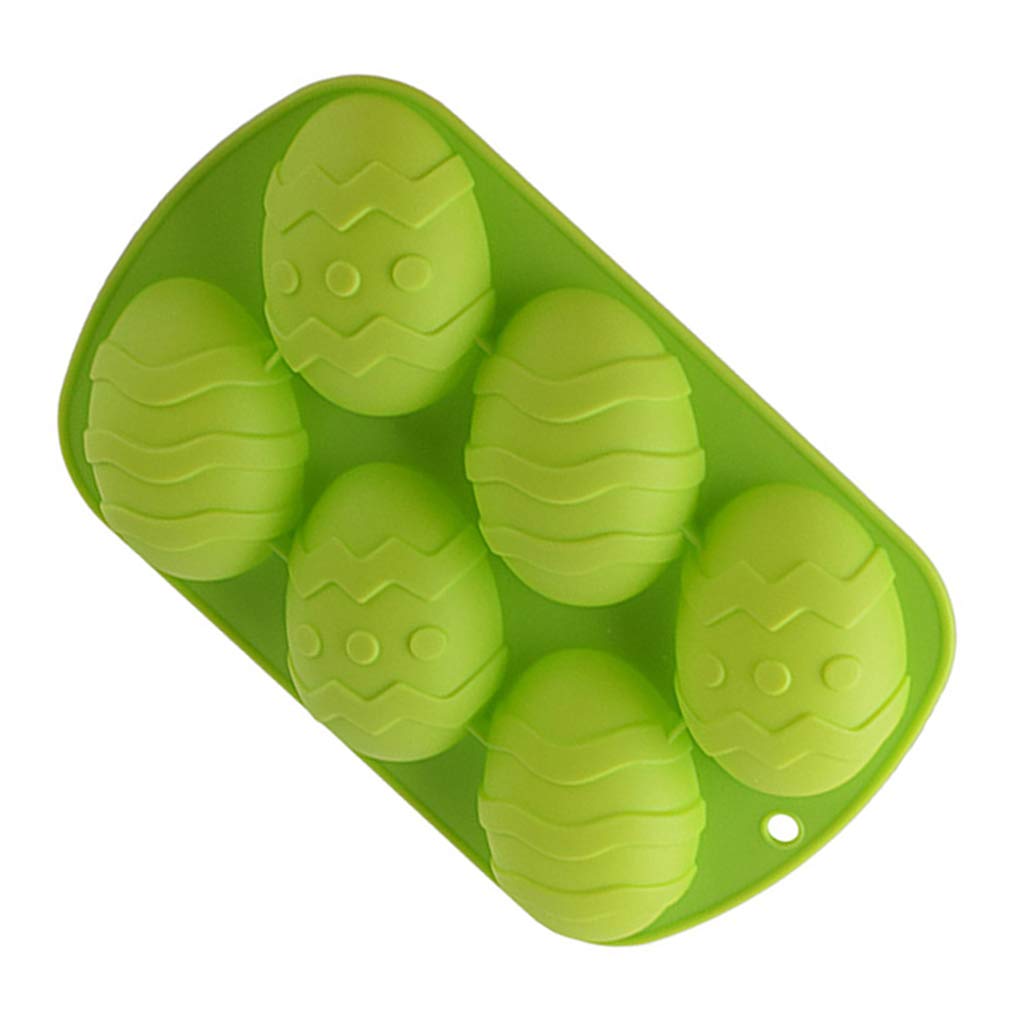 MANQIAN 4-Piece Silicone Easter Egg Mold Set - Large Chocolate Egg Molds for Cocoa Bombs, Breakable Chocolate Shells, Candy, Cake & Marshmallows (Green) - Perfect for Easter DIY Treats, Holiday Baking & Party Desserts