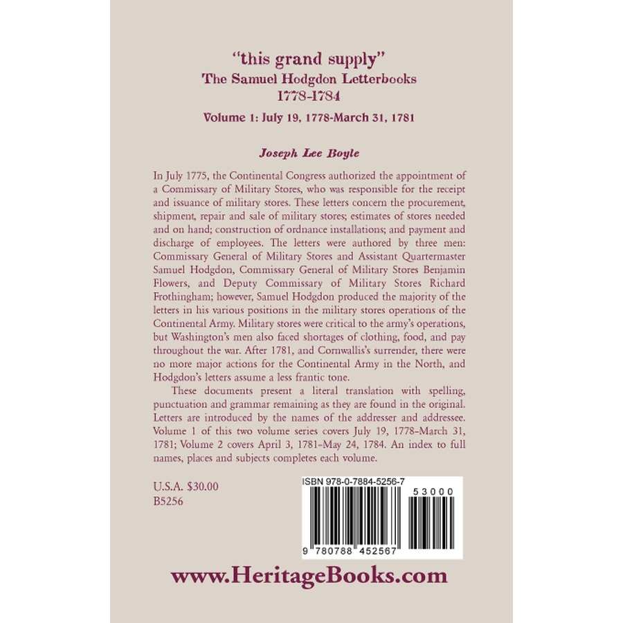 The Samuel Hodgdon Letterbooks, 1778-1784, Volume 1: July 19, 1778 - March 31, 1781 | Historical Documents Collection | Perfect for American History Research & Collectors