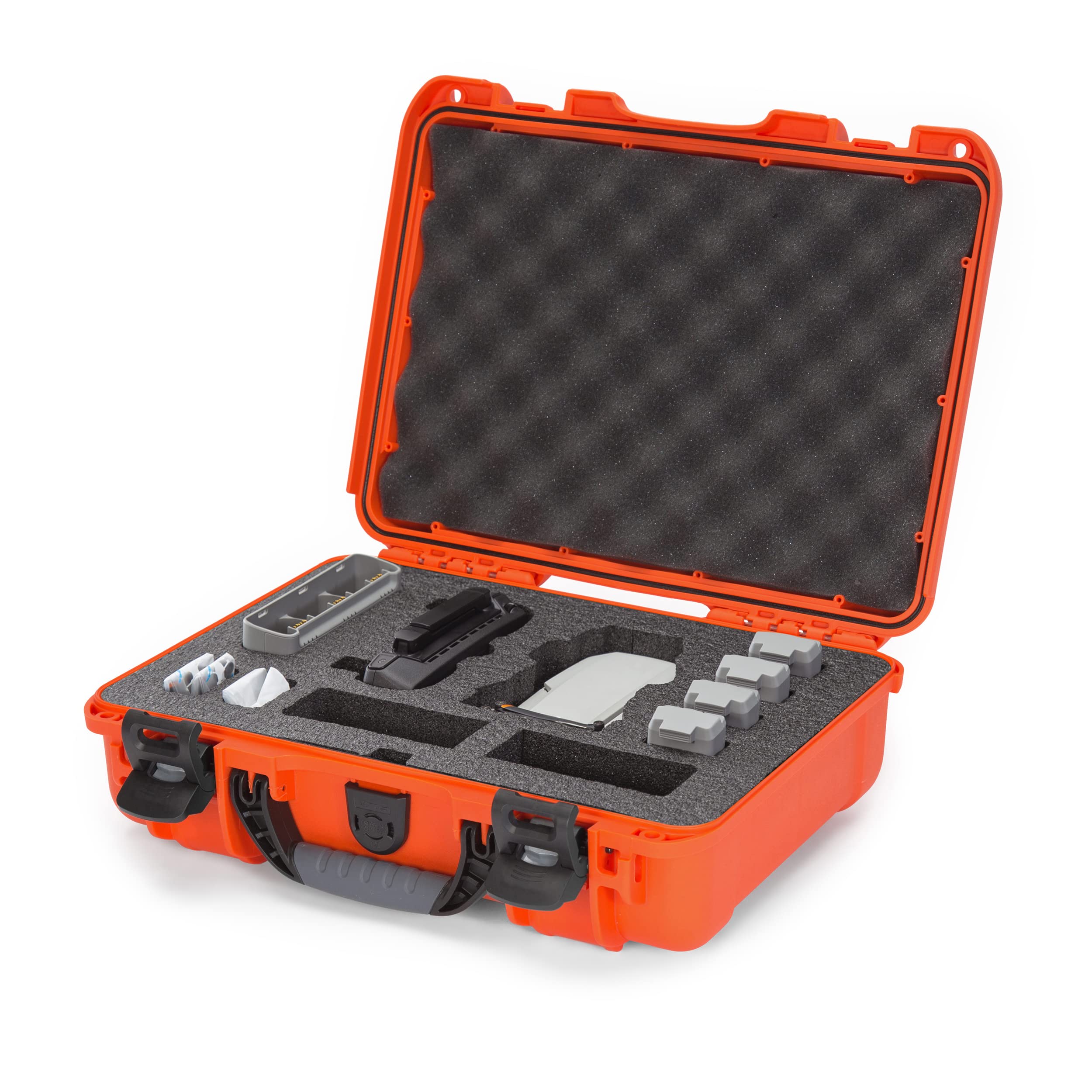 Nanuk 910 Waterproof Hard Case with Custom Foam Insert for DJI Mini SE Fly More Kit - Orange (910-MAVMSE3) | Protective Travel Storage for Drone Accessories & Equipment