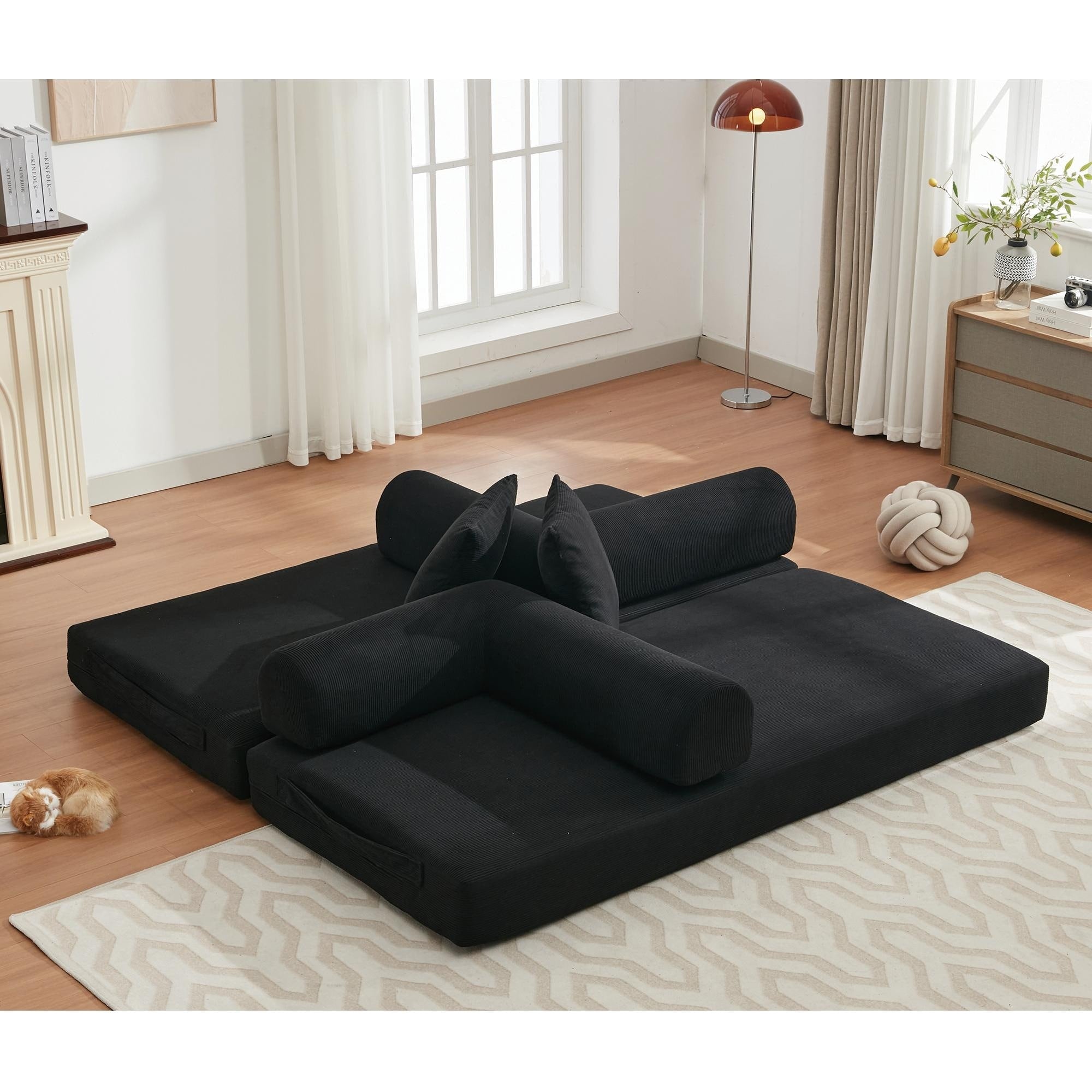 3-Seat Folding Sofa Bed - King Size Convertible Sleeper with High-Density Foam & Non-Slip Pad - Perfect for Small Spaces, Guest Rooms & Apartments