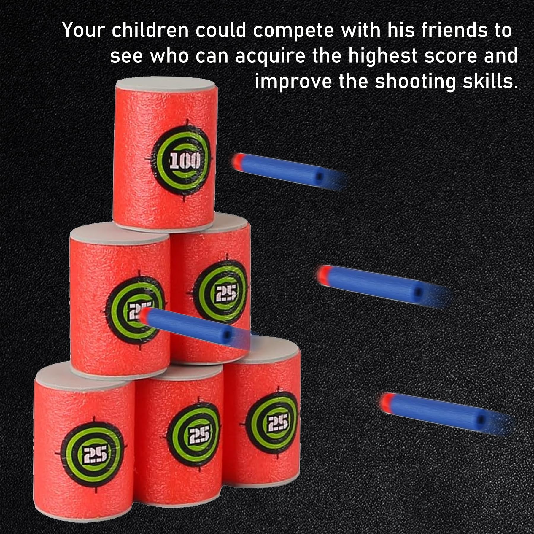 EKIND Foam Can Target - Compatible with Nerf Elite Series Blasters, Dart Shooting Target Practice for Kids & Adults - Perfect for Indoor/Outdoor Nerf Battles & Backyard Games
