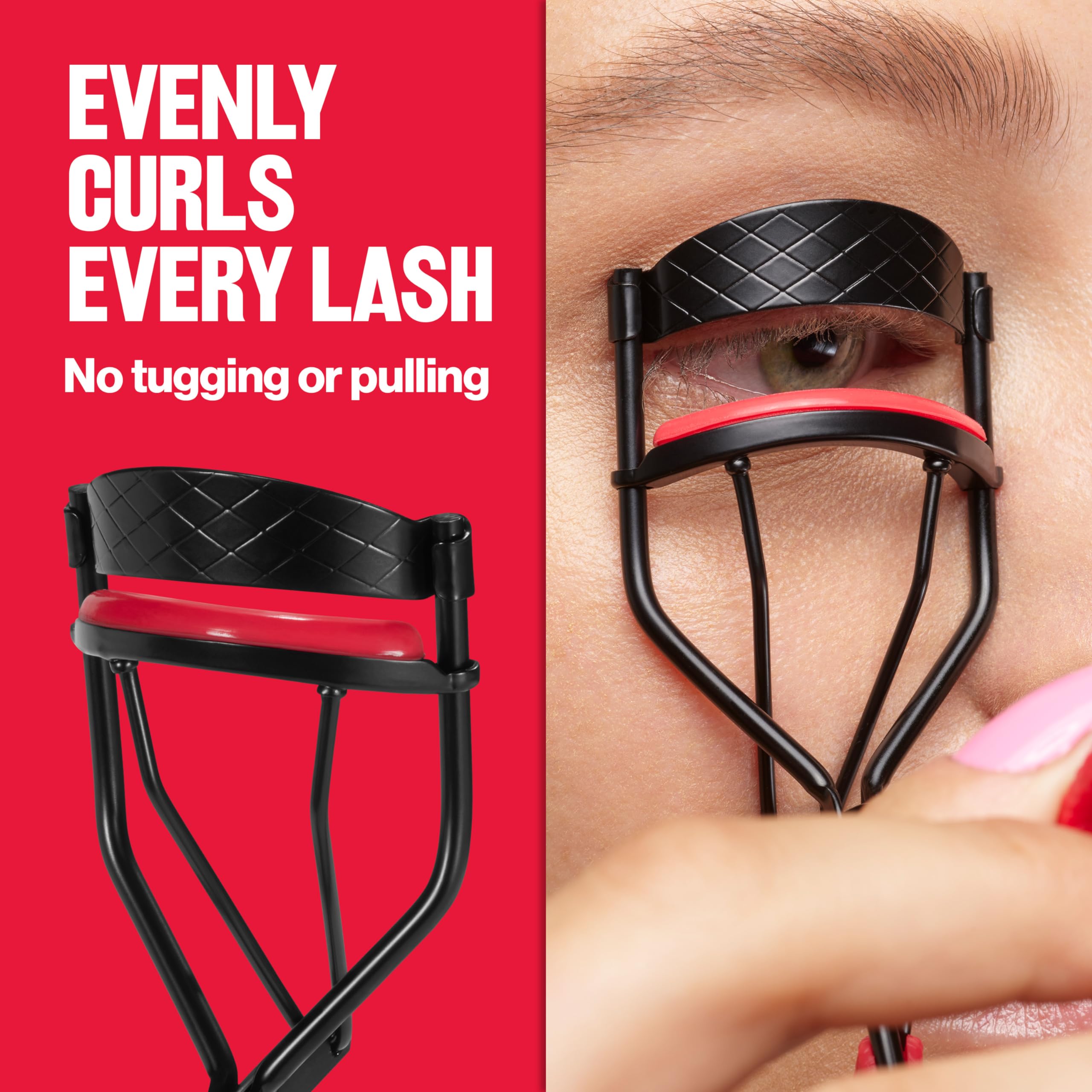 Revlon Extra Curl Eyelash Curler - Non-Slip Finger Grips for All Day Dramatic Curls | Easy to Use Lash Curling Tool for Natural or Glam Makeup Looks | Perfect for Daily Use, Special Occasions & Professional Makeup Artists