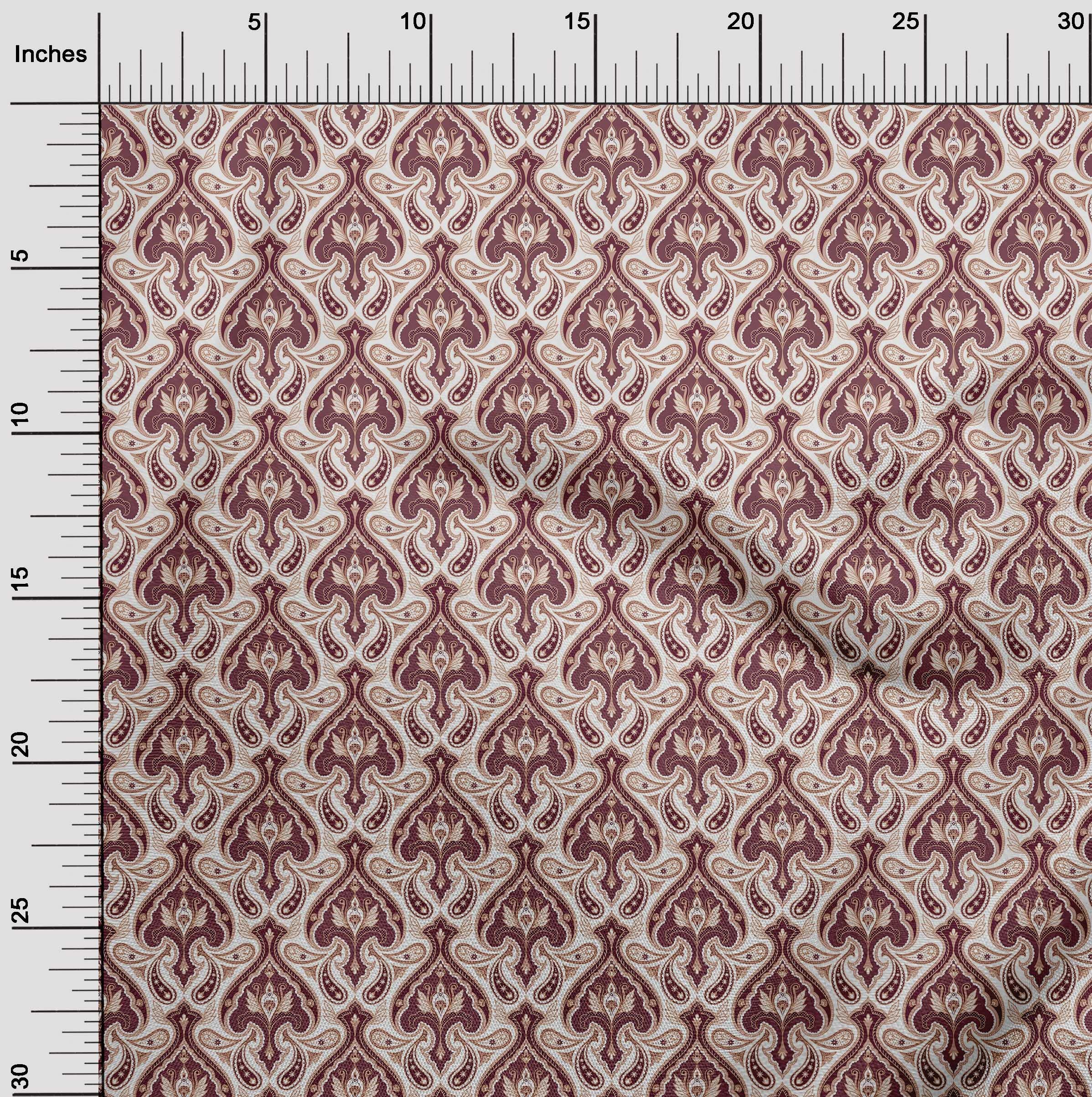 Premium Silk Tabby Maroon Fabric by The Yard - 42 Inch Wide Printed DIY Sewing Material for Asian-Inspired Clothing, Dresses & Home Decor Projects