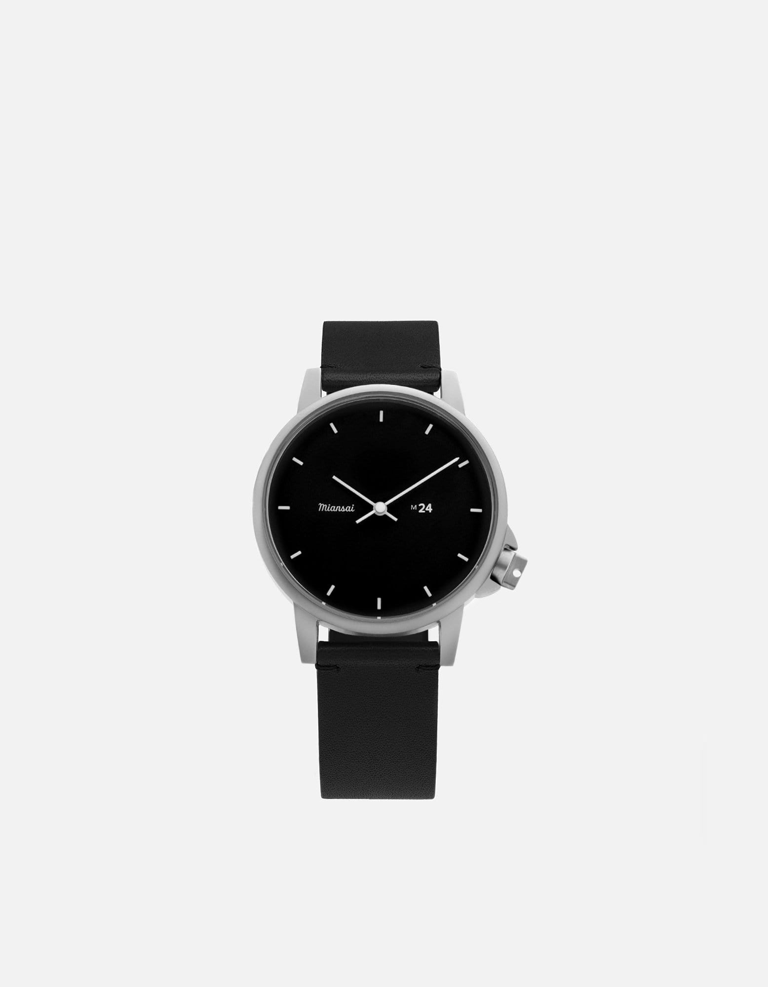 M24 II Black Genuine Leather Watch - Stylish & Durable Men's Wristwatch for Business, Casual & Formal Occasions