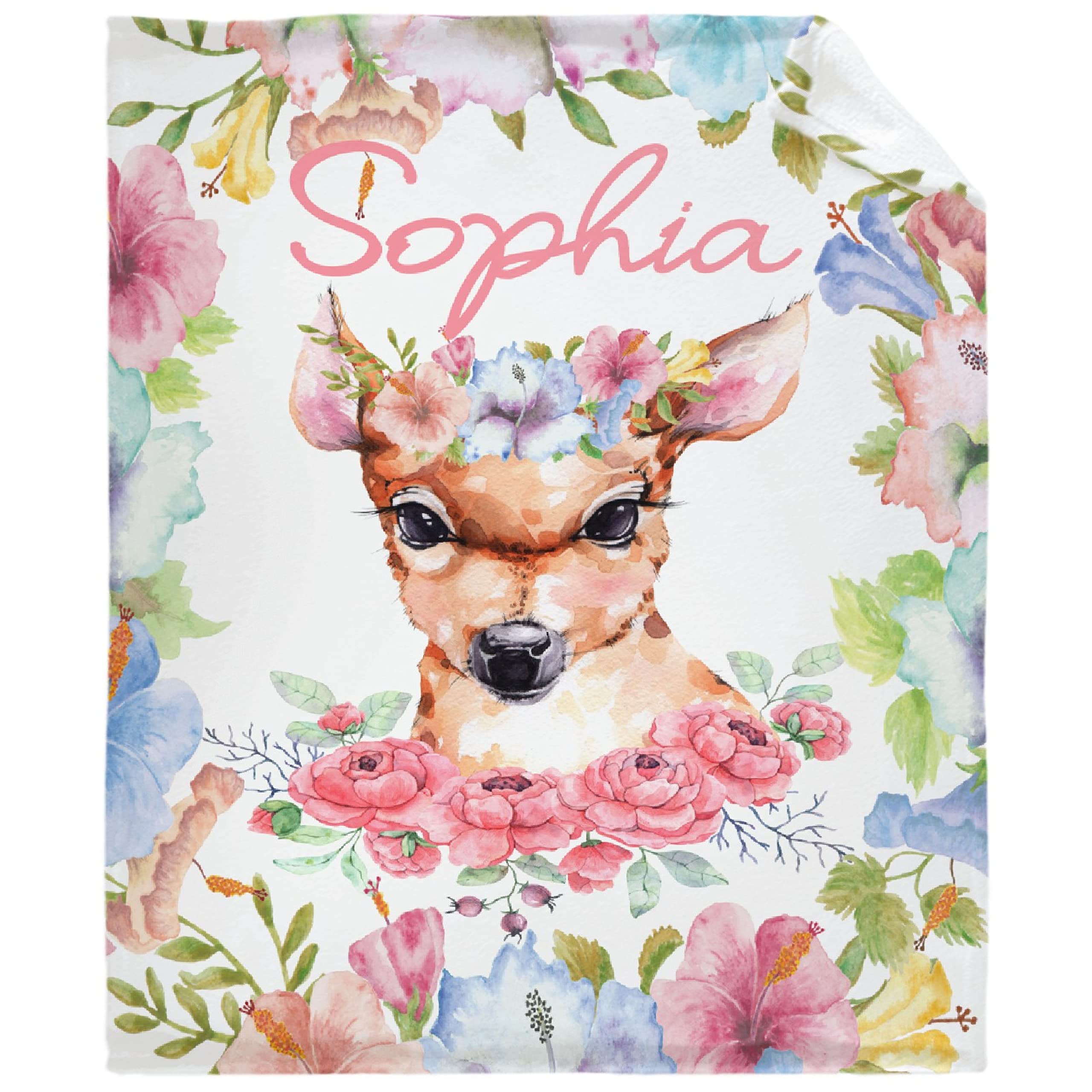 Personalized Baby Blankets for Girls & Boys - Custom Name Fleece Throw Blanket | Soft Cozy Warm Plush Nursery Quilt 90