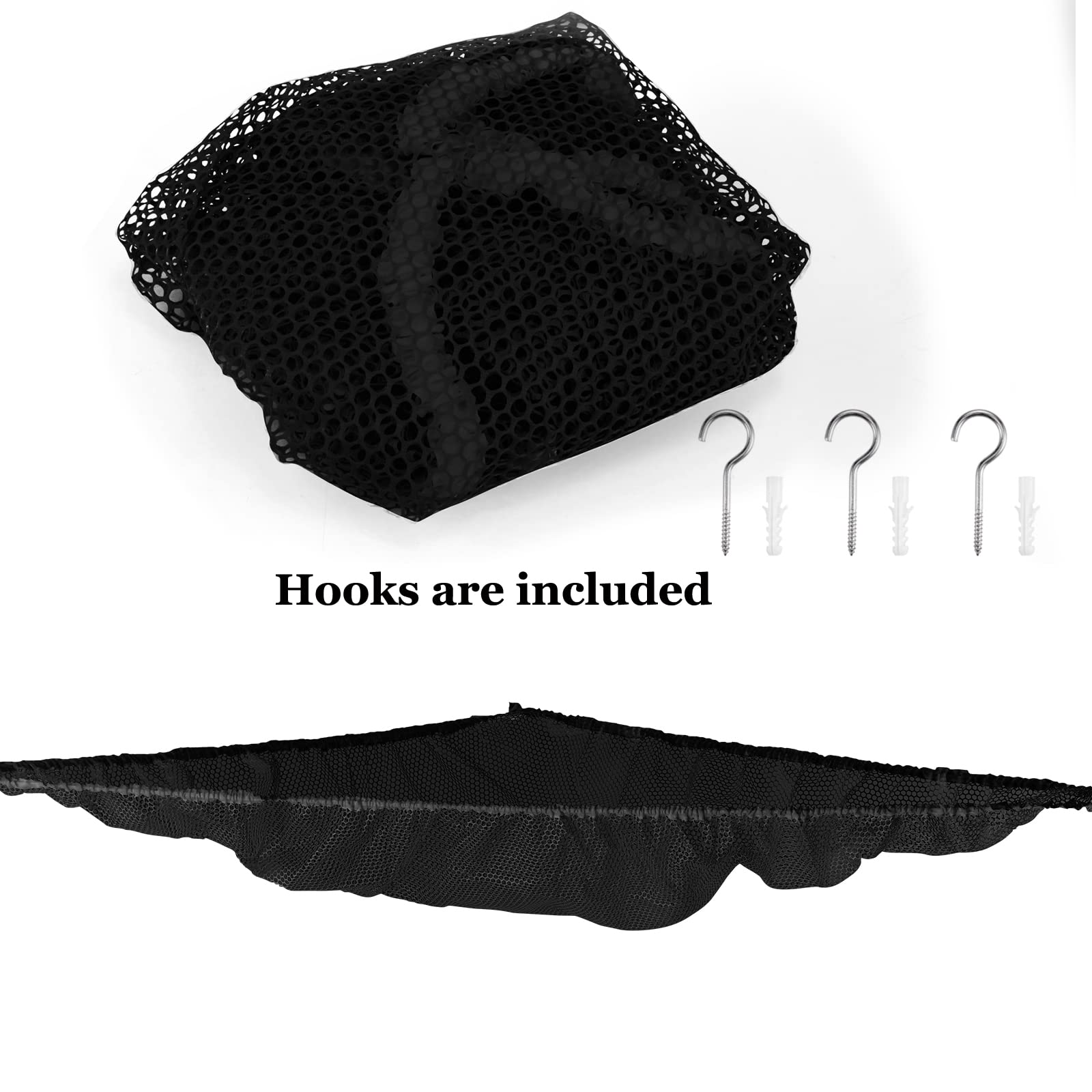 LXUNYI Extra Large Stuffed Animal Storage Net - 2 Pack Black Mesh Toy Hammock for Kids Room, Baby Nursery, Playroom & Bedroom Organizer - Perfect for Stuffed Animals, Plush Toys & Soft Toys Corner Wall Hanging Storage Solution